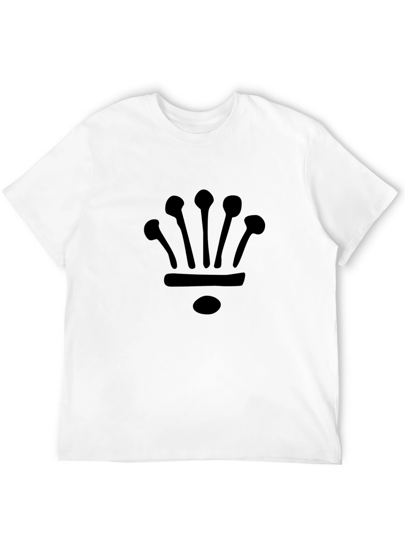 Mens Black Crown Graphic Tee - Casual Style