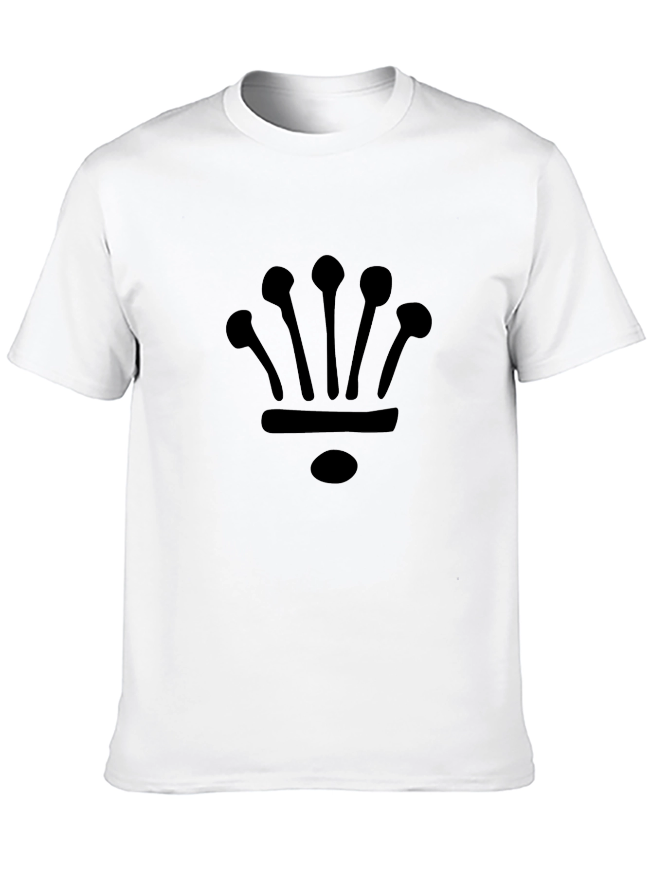 Mens Black Crown Graphic Tee - Casual Style