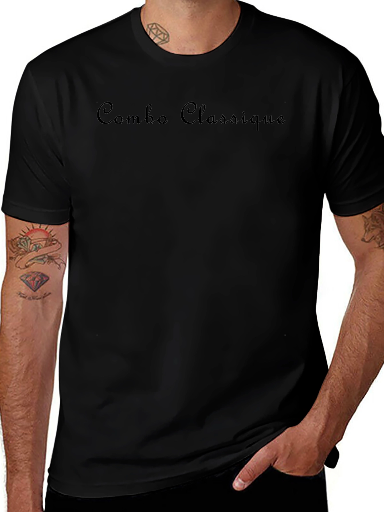 Mens Combo Classique Black Crew Neck T-Shirt
