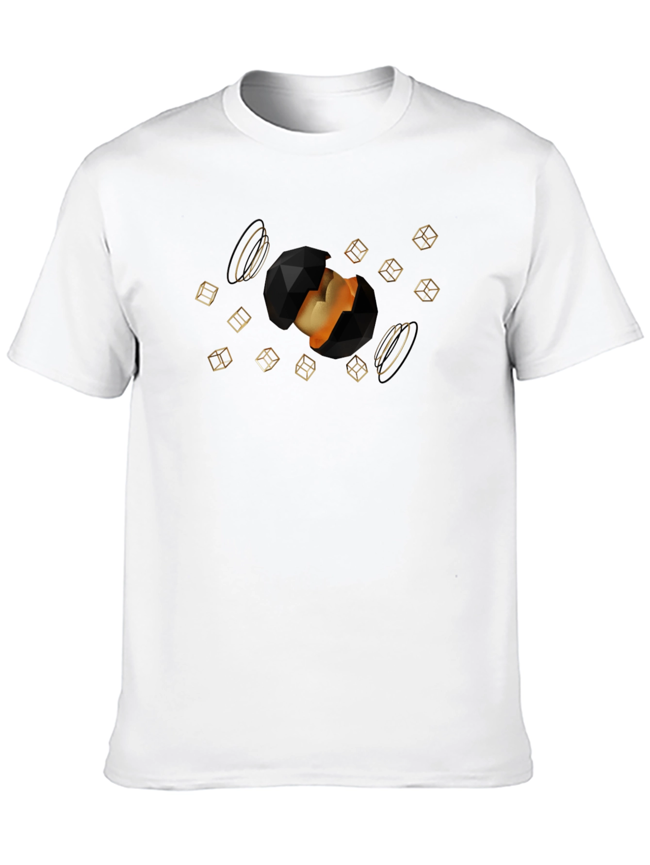 Geometric Sphere Graphic Black T-Shirt