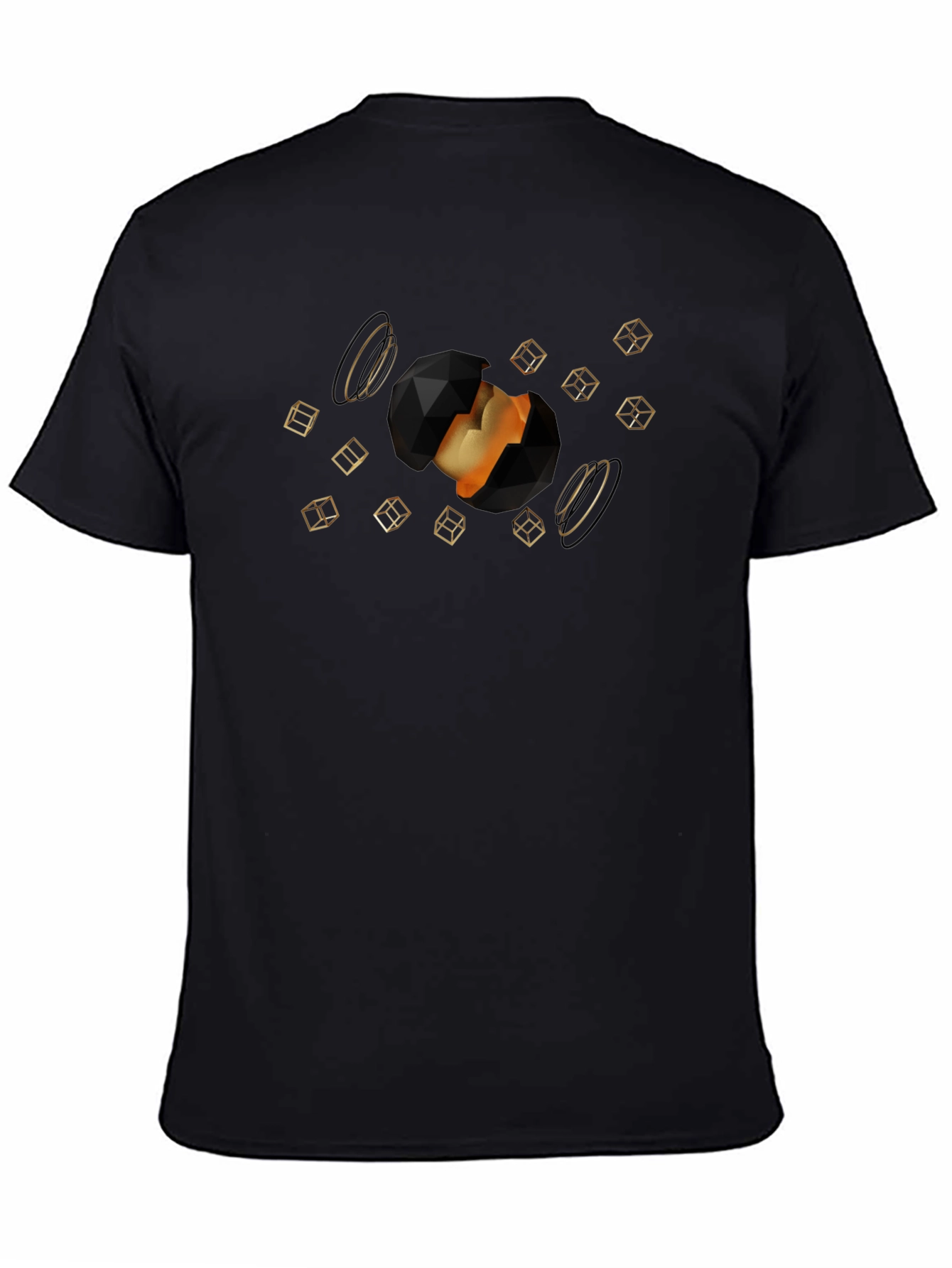 Geometric Sphere Graphic Black T-Shirt