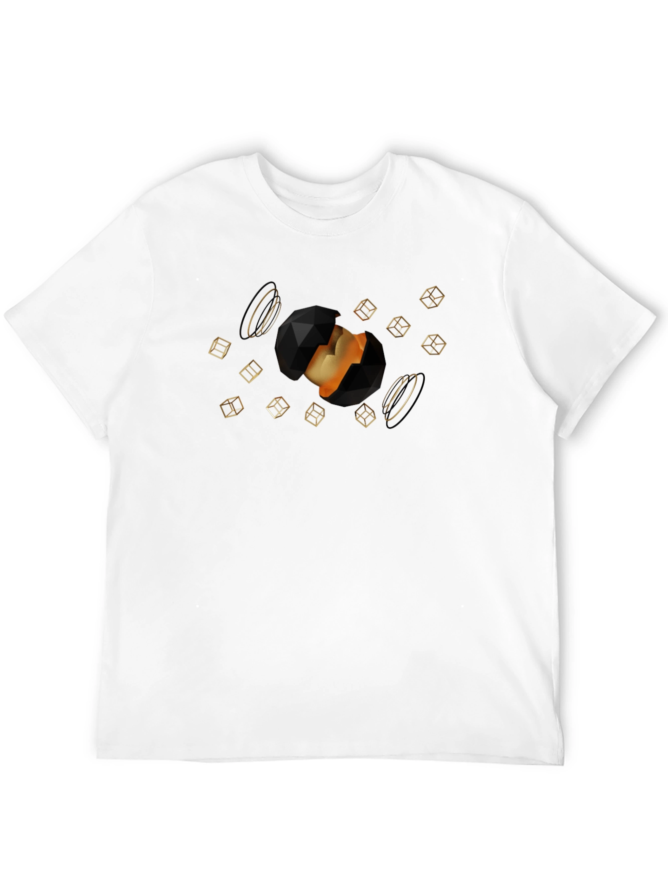 Geometric Sphere Graphic Black T-Shirt