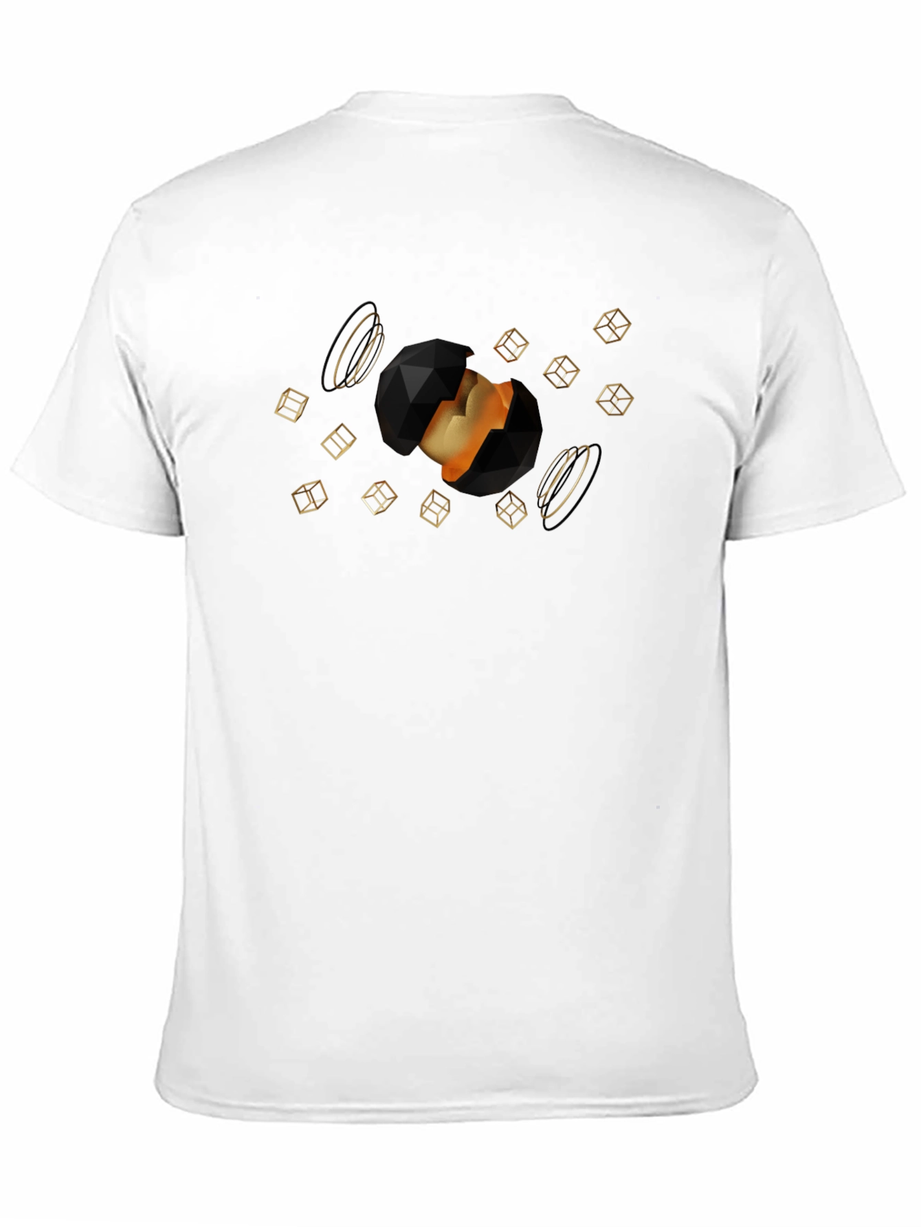 Geometric Sphere Graphic Black T-Shirt