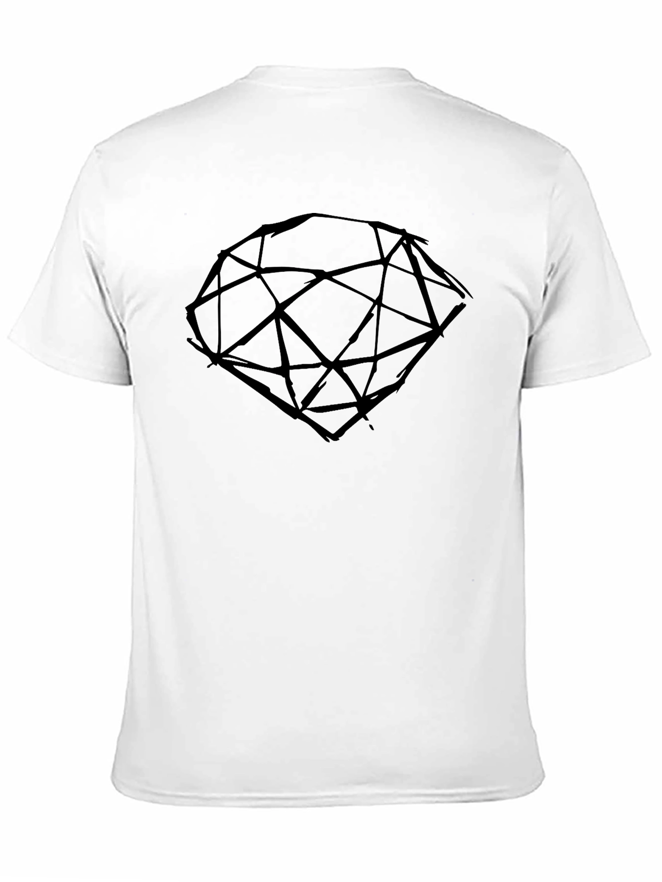 Abstract Diamond Graphic Tee - Casual Black T-Shirt