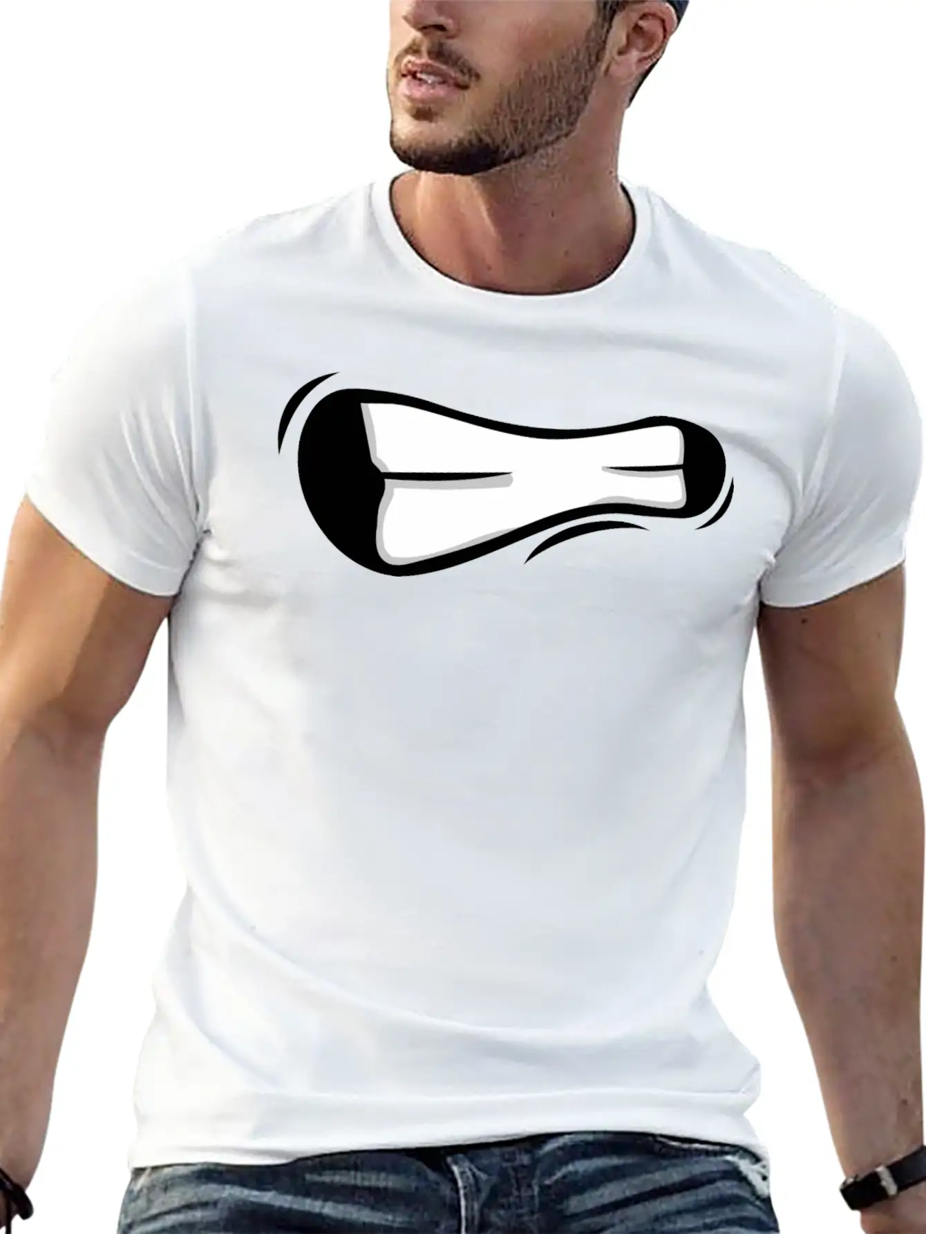 Face Laugh Teeth Grimace Grimace Stylish Everyday T-Shirt – Unisex Basic Cotton Tee