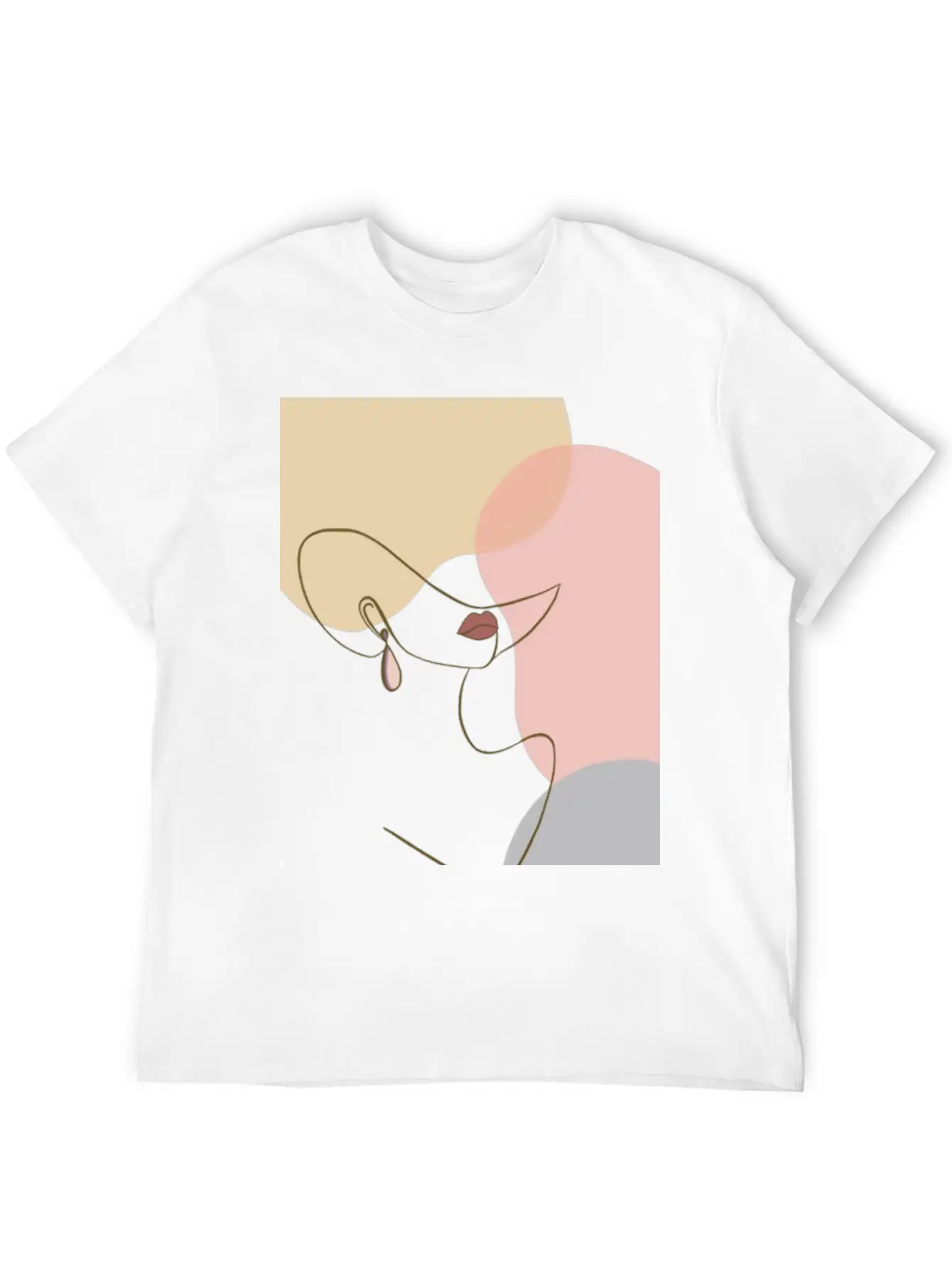 Face Line Drawing Stylish Everyday T-Shirt – Unisex Basic Cotton Tee