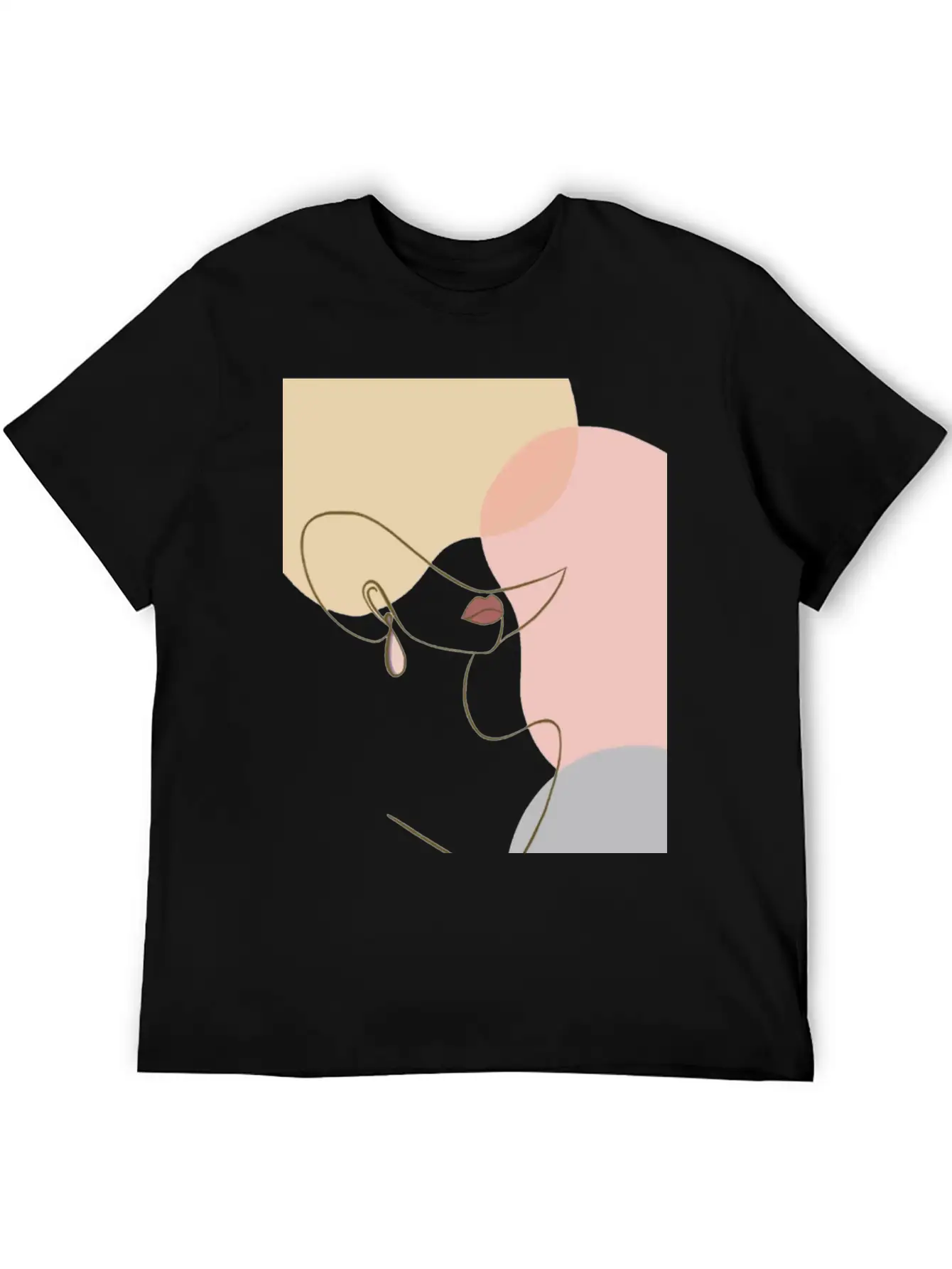 Face Line Drawing Stylish Everyday T-Shirt – Unisex Basic Cotton Tee