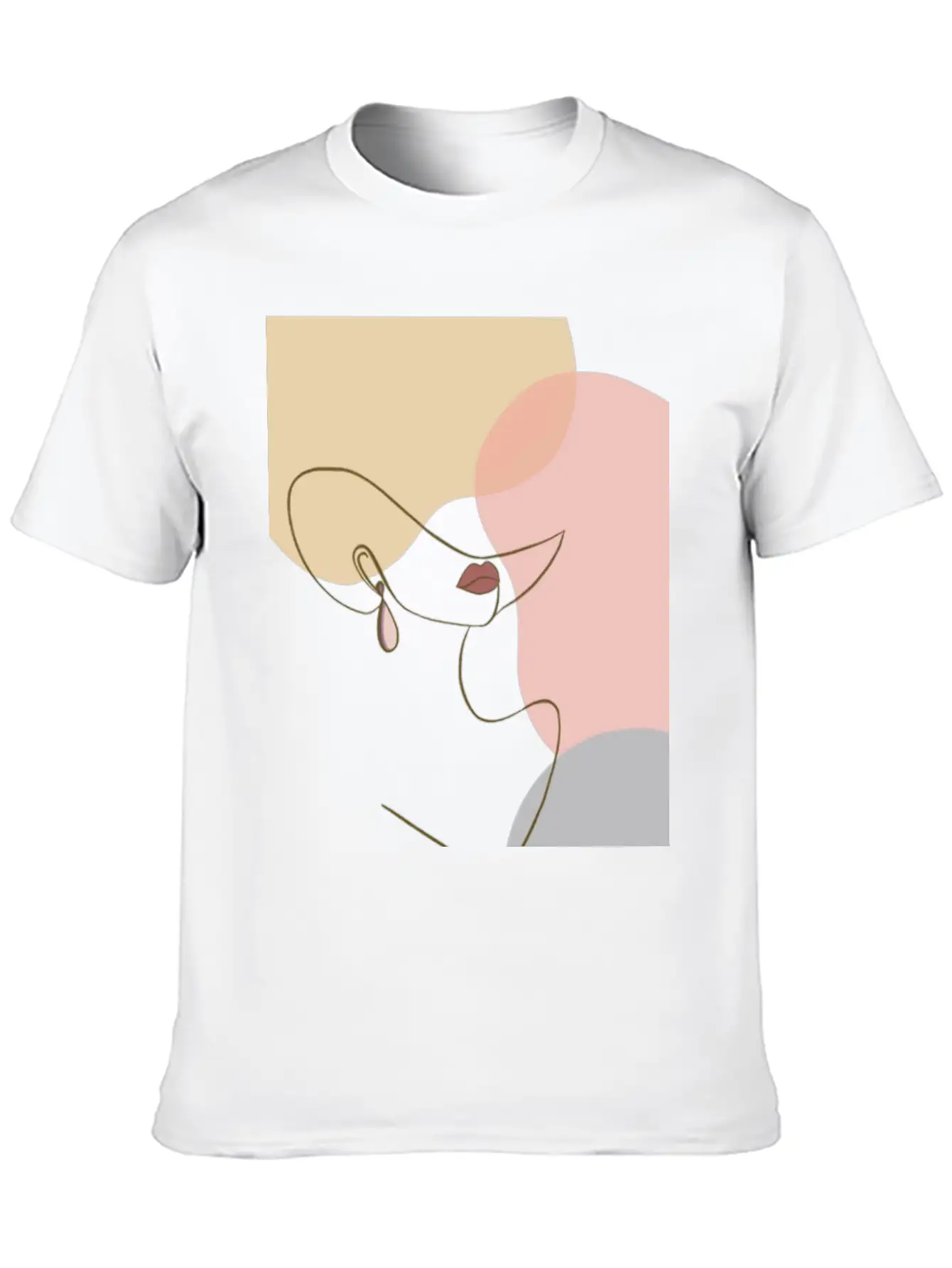 Face Line Drawing Stylish Everyday T-Shirt – Unisex Basic Cotton Tee