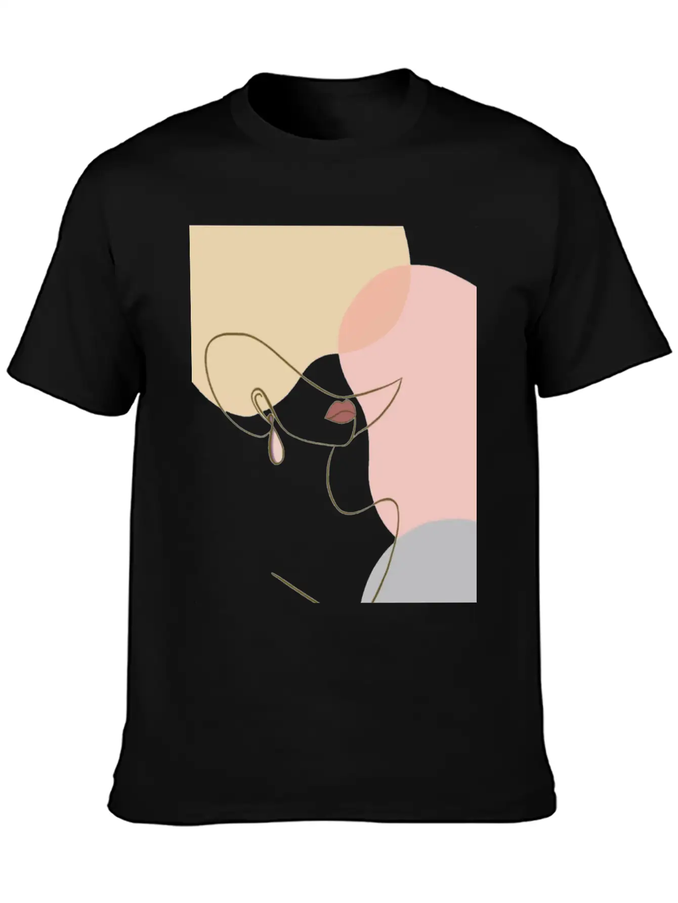 Face Line Drawing Stylish Everyday T-Shirt – Unisex Basic Cotton Tee