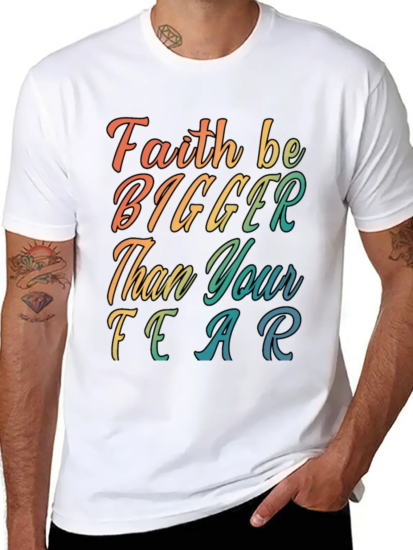 Faith Be Bigger Than Your Fear Stylish Everyday T-Shirt – Unisex Basic Cotton Tee
