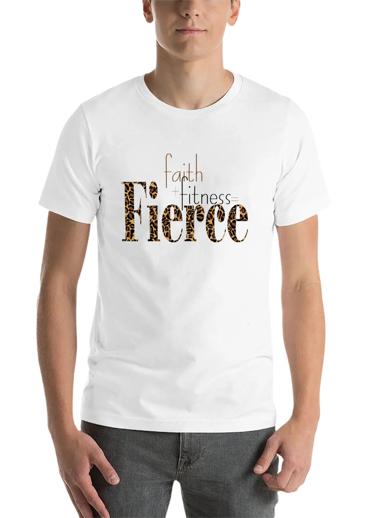 Faith Fitness Fierce Unisex Short Sleeve Soft Cotton T-Shirt – Casual Everyday Wear
