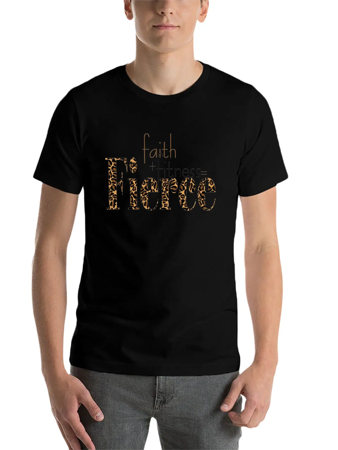Faith Fitness Fierce Unisex Short Sleeve Soft Cotton T-Shirt – Casual Everyday Wear