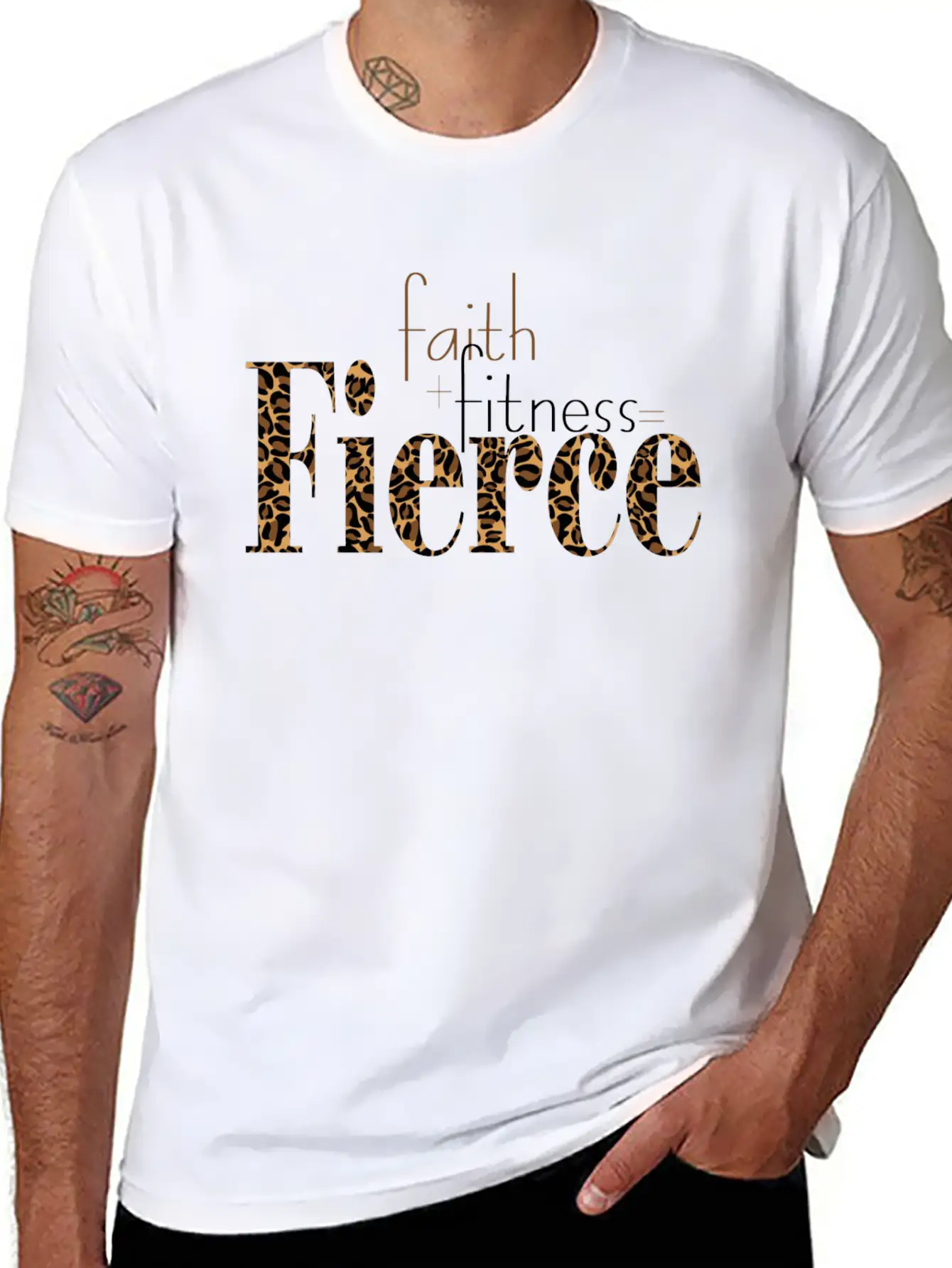 Faith Fitness Fierce Unisex Short Sleeve Soft Cotton T-Shirt – Casual Everyday Wear