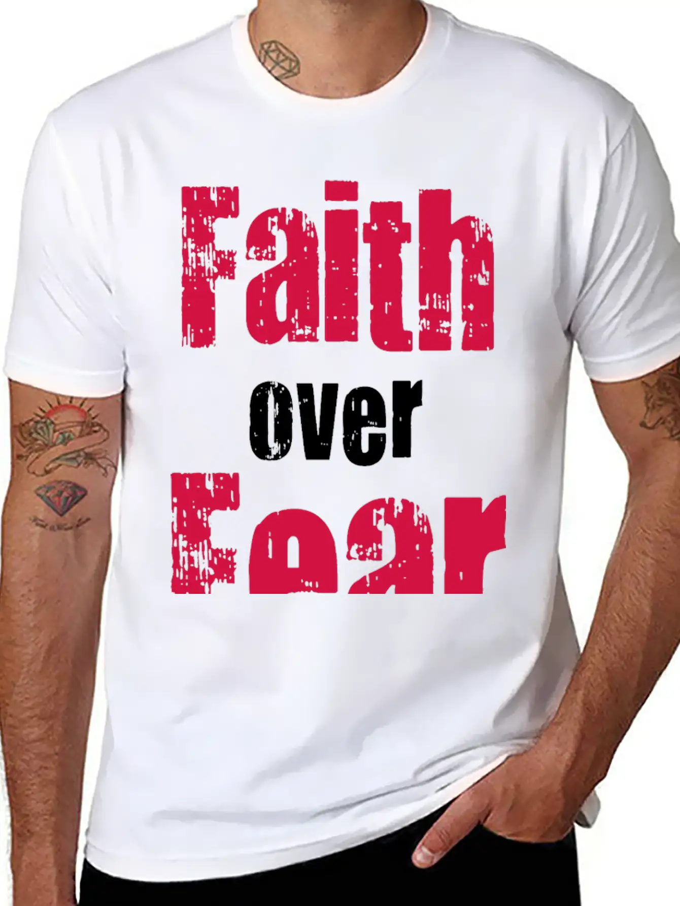 Faith Over Fear Comfortable Minimalist Graphic Tee – Summer Style Essential