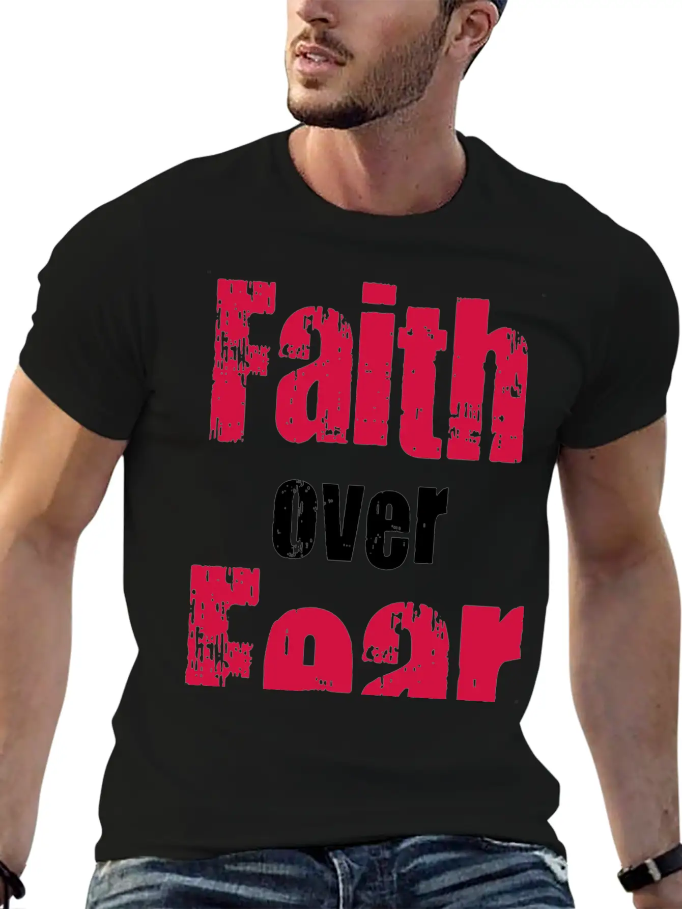 Faith Over Fear Comfortable Minimalist Graphic Tee – Summer Style Essential