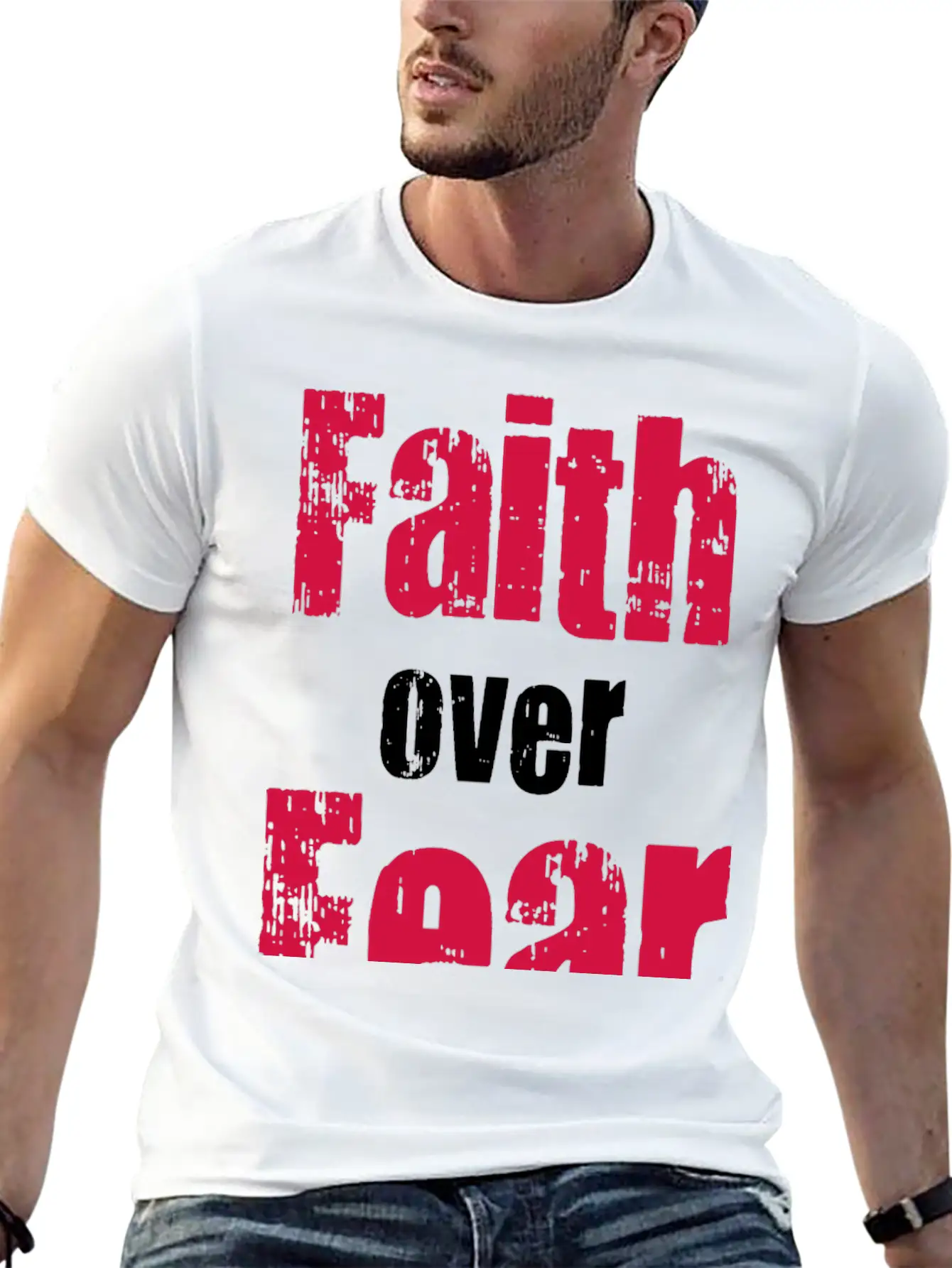 Faith Over Fear Comfortable Minimalist Graphic Tee – Summer Style Essential