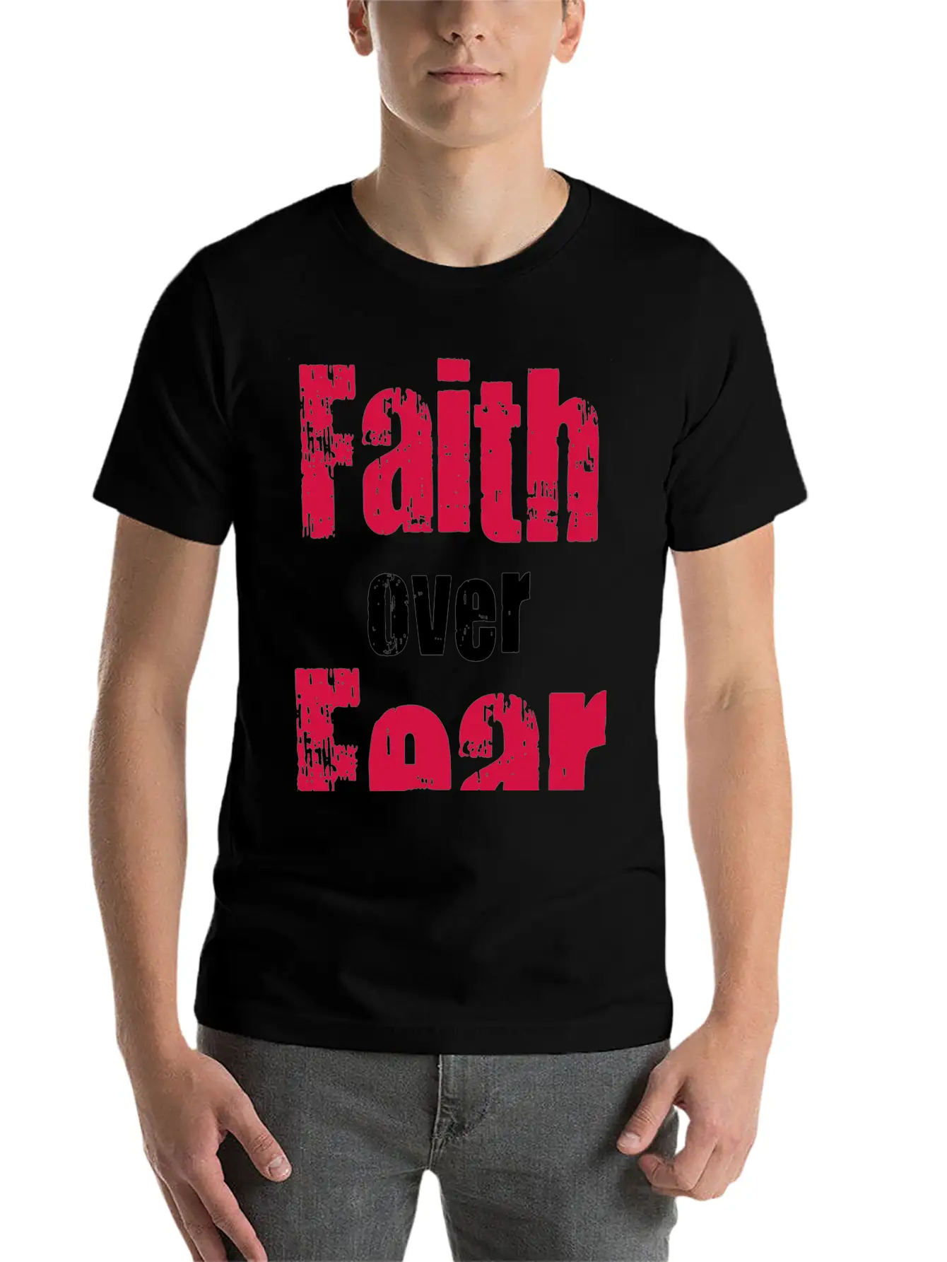 Faith Over Fear Comfortable Minimalist Graphic Tee – Summer Style Essential