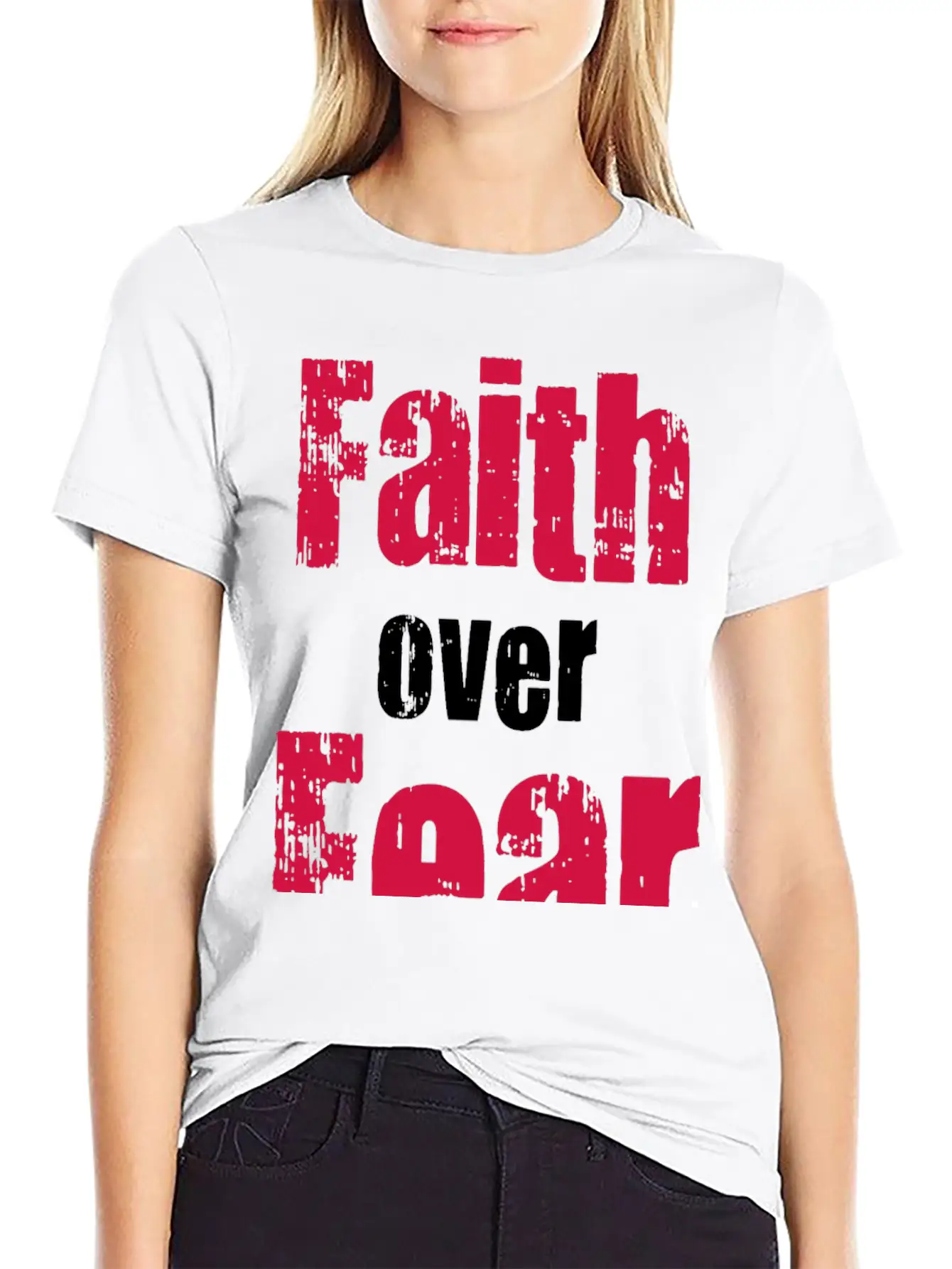 Faith Over Fear Comfortable Minimalist Graphic Tee – Summer Style Essential