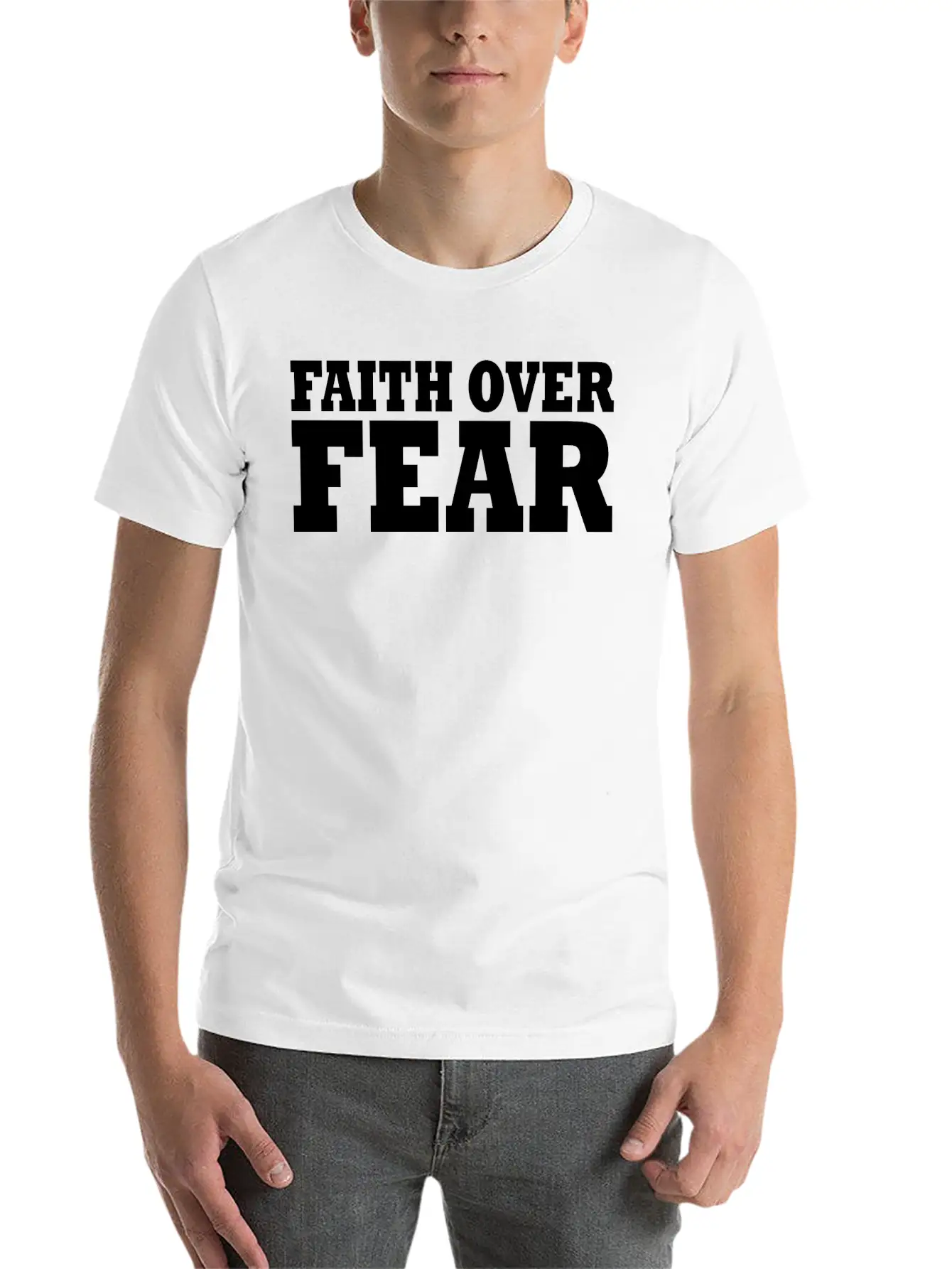 Faith Over Fear Timeless Short Sleeve Tee – Comfy And Minimalist Design