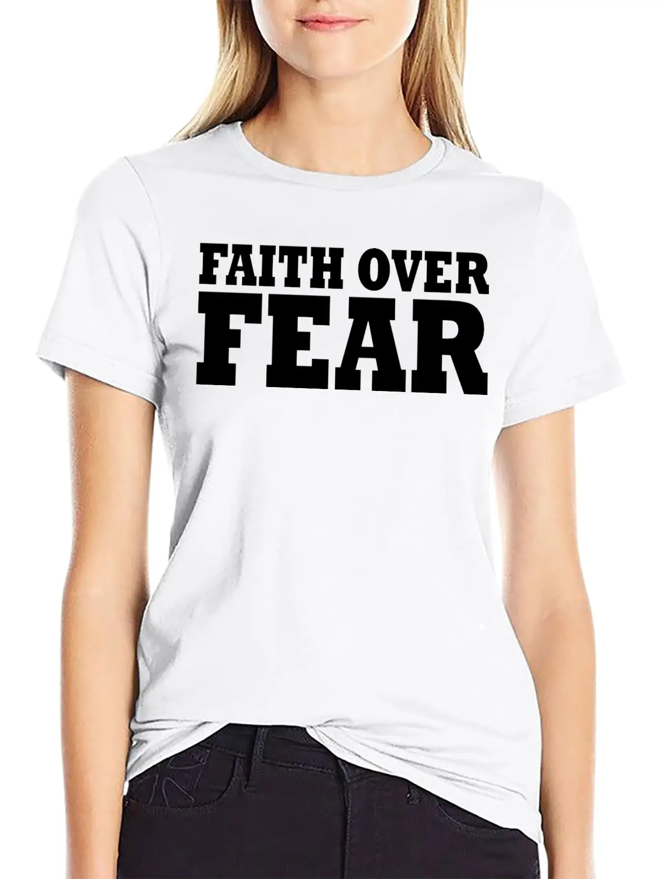 Faith Over Fear Timeless Short Sleeve Tee – Comfy And Minimalist Design
