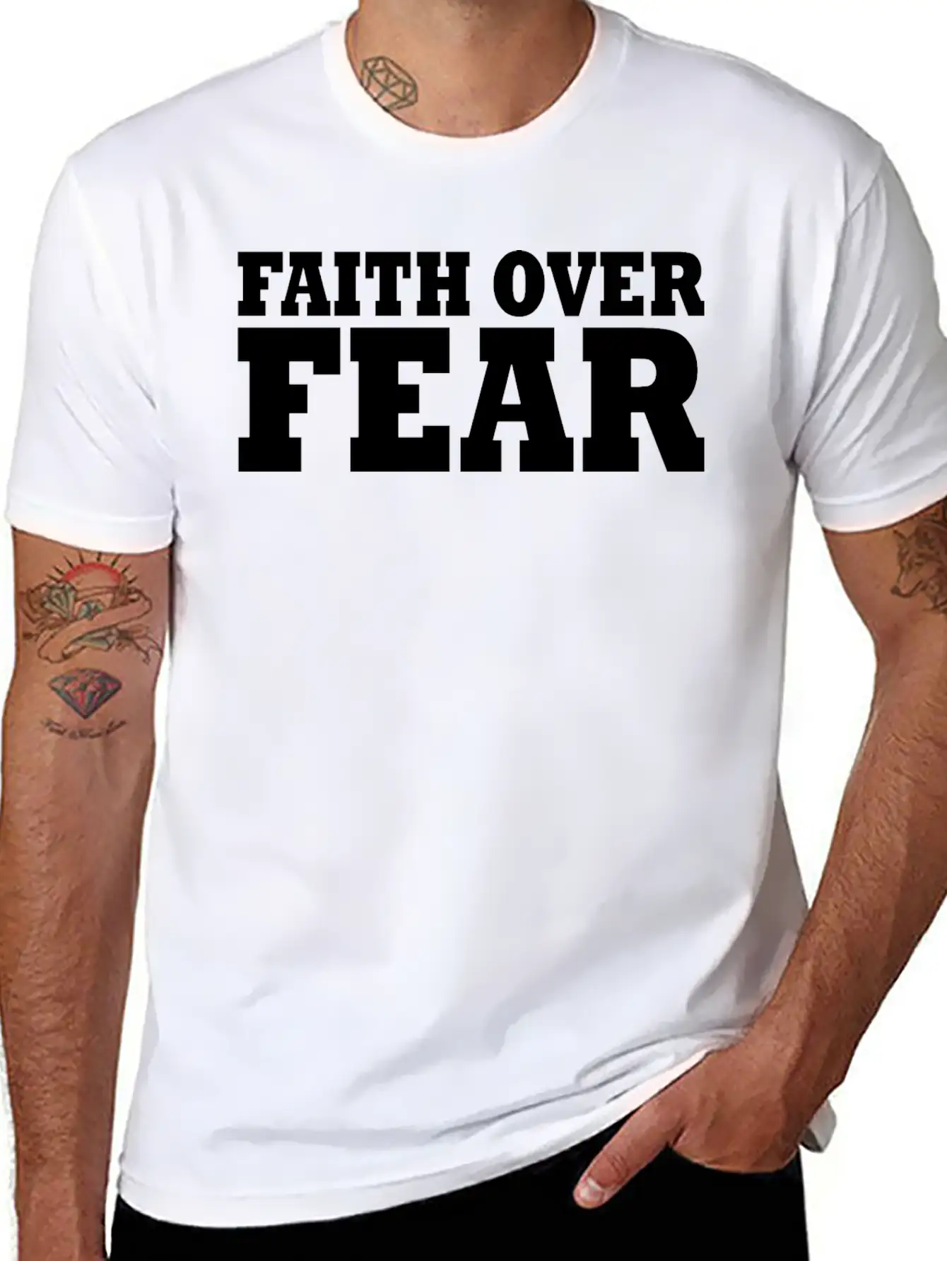 Faith Over Fear Timeless Short Sleeve Tee – Comfy And Minimalist Design