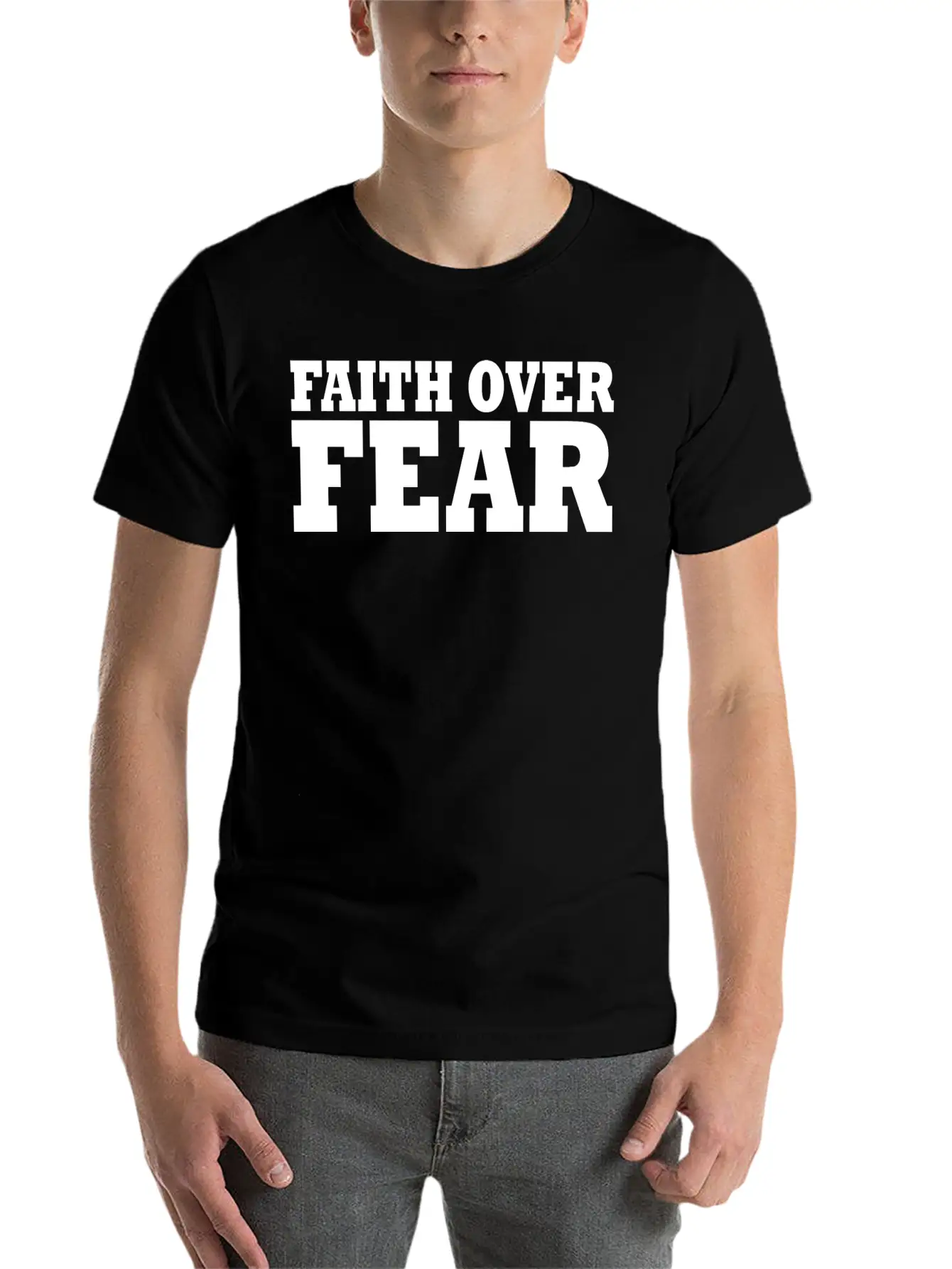 Faith Over Fear Timeless Short Sleeve Tee – Comfy And Minimalist Design