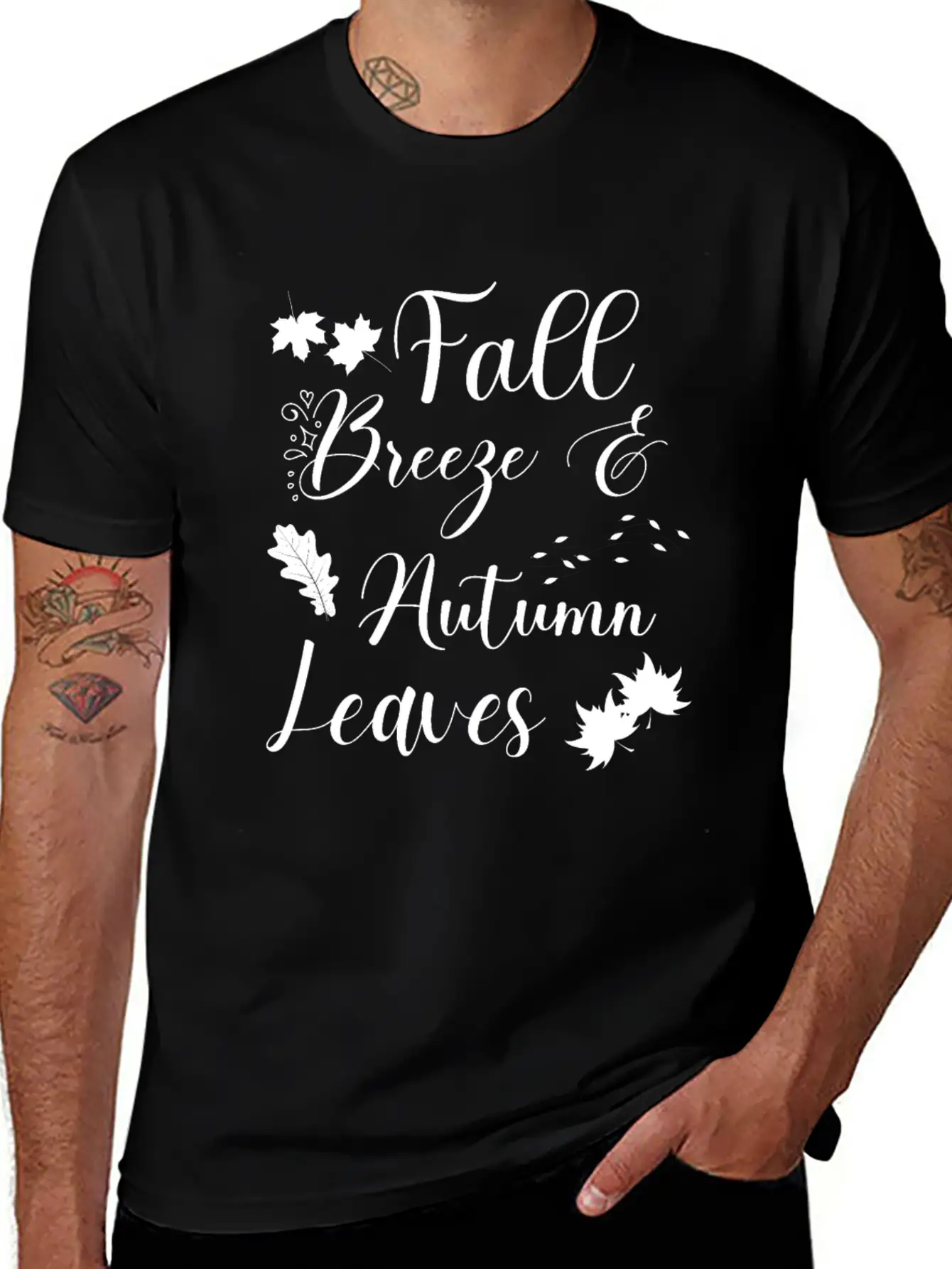 Fall Breeze And Autumn Leaves Unisex Short Sleeve Soft Cotton T-Shirt – Casual Everyday Wear