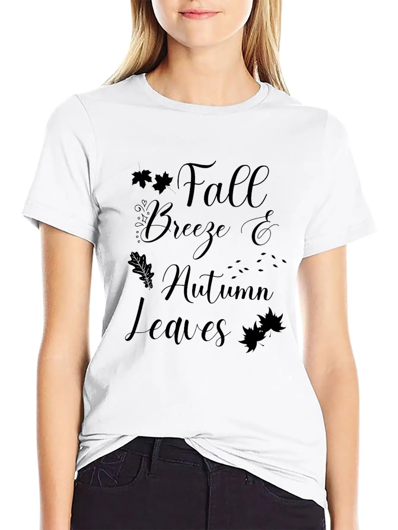 Fall Breeze And Autumn Leaves Unisex Short Sleeve Soft Cotton T-Shirt – Casual Everyday Wear