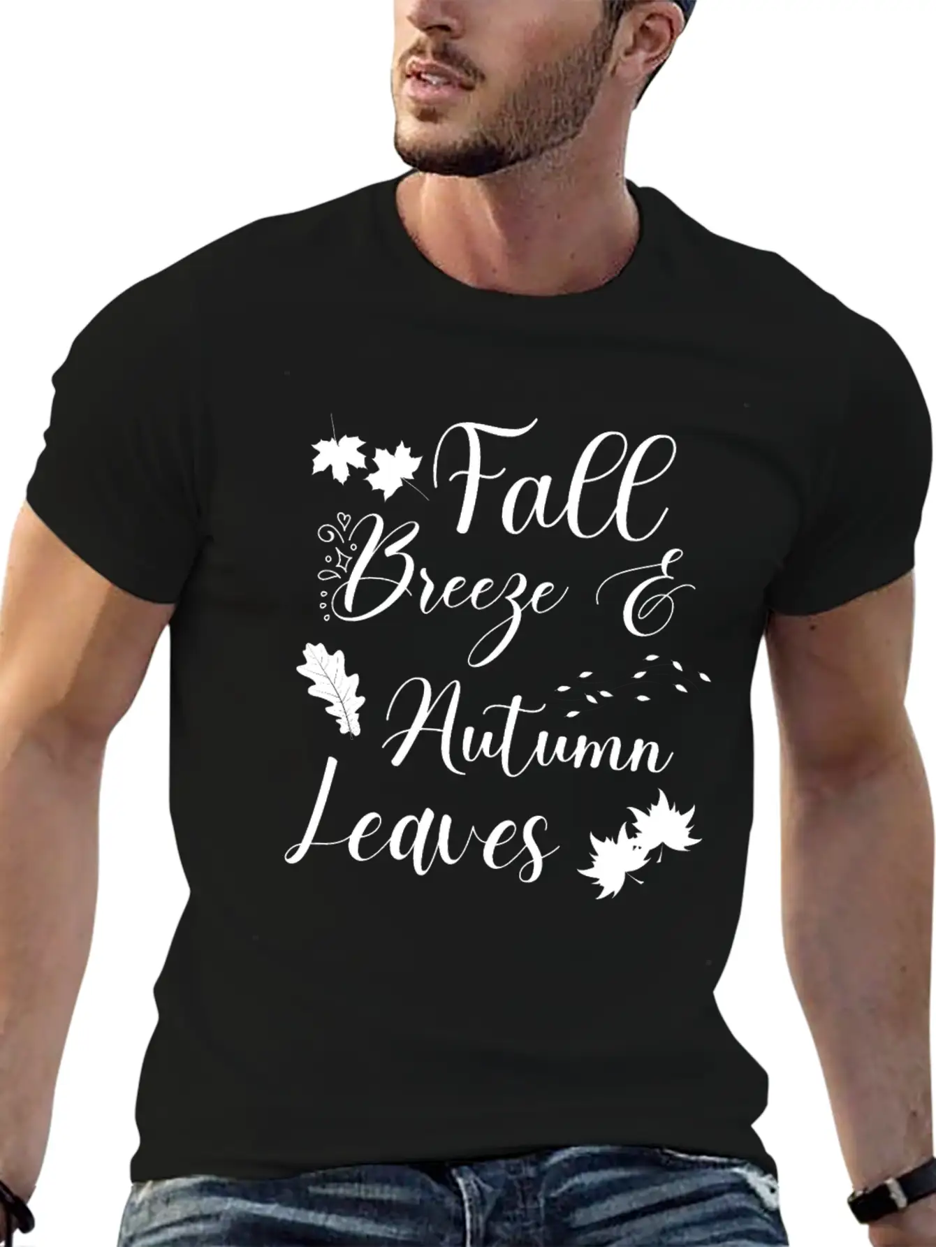 Fall Breeze And Autumn Leaves Unisex Short Sleeve Soft Cotton T-Shirt – Casual Everyday Wear