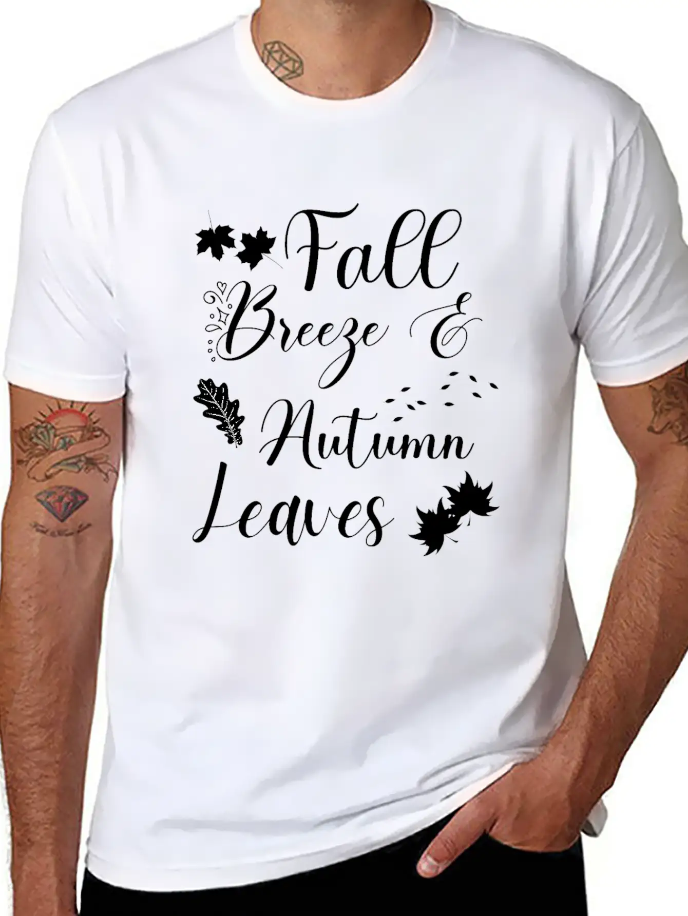Fall Breeze And Autumn Leaves Unisex Short Sleeve Soft Cotton T-Shirt – Casual Everyday Wear