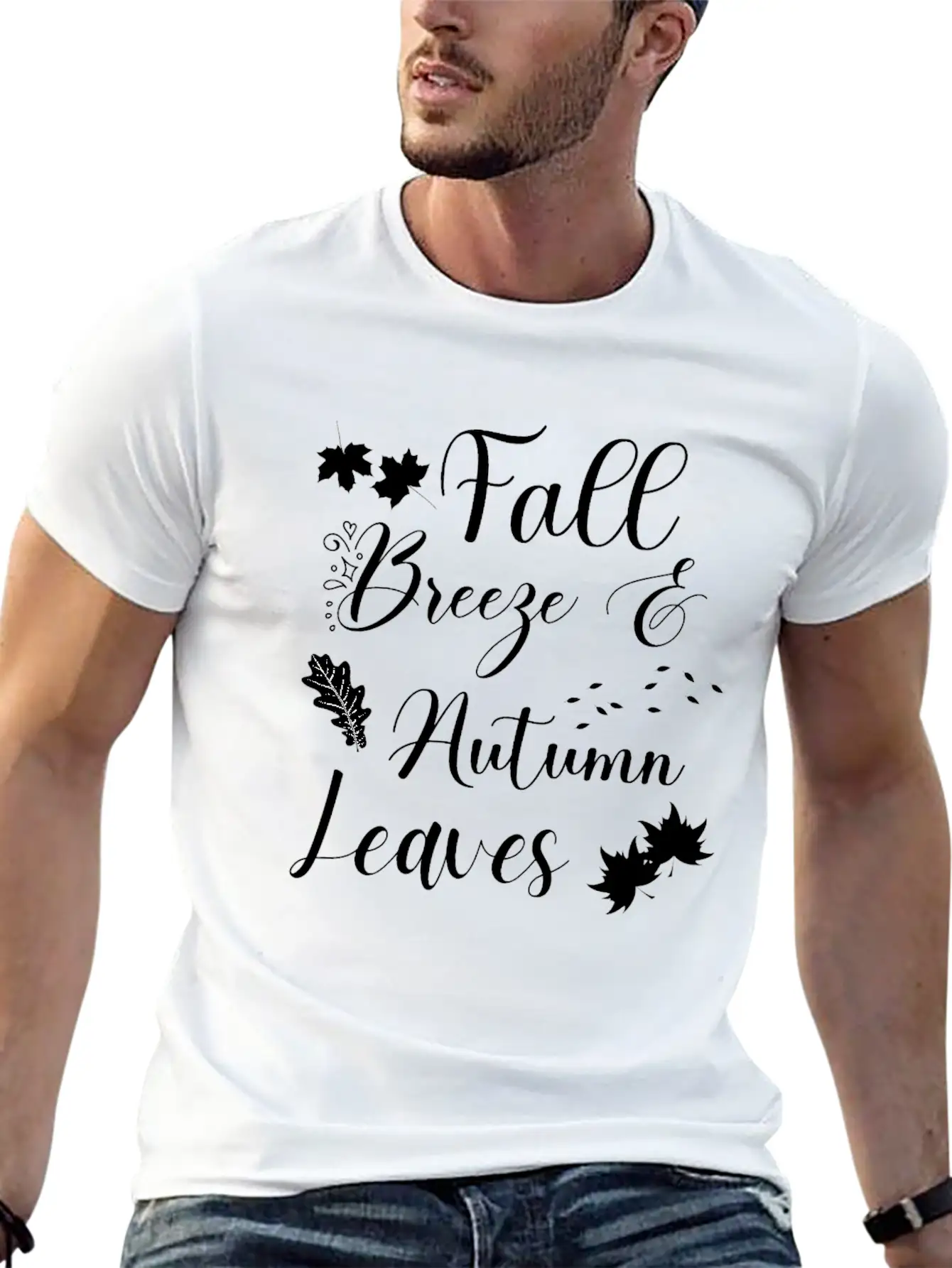 Fall Breeze And Autumn Leaves Unisex Short Sleeve Soft Cotton T-Shirt – Casual Everyday Wear