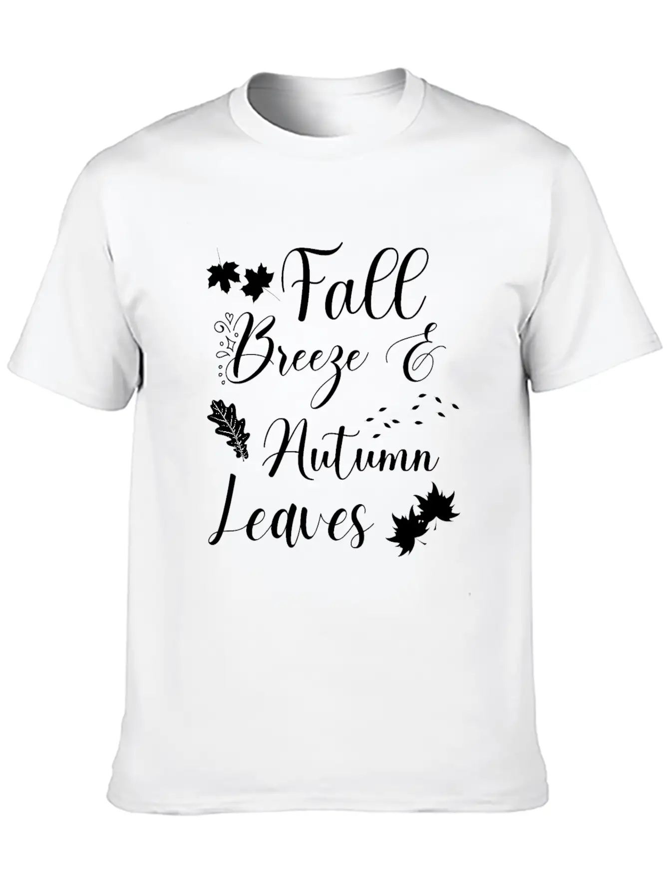 Fall Breeze And Autumn Leaves Unisex Short Sleeve Soft Cotton T-Shirt – Casual Everyday Wear