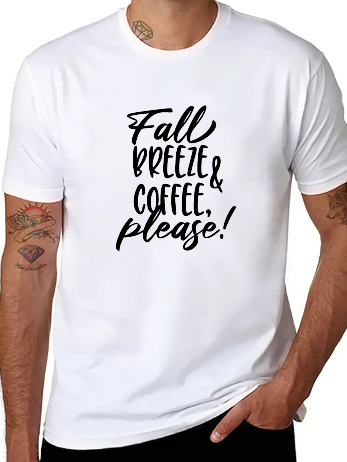 Fall Breeze And Coffee Please Typography Essential Unisex Summer Tee – Soft Cotton Casual Fit