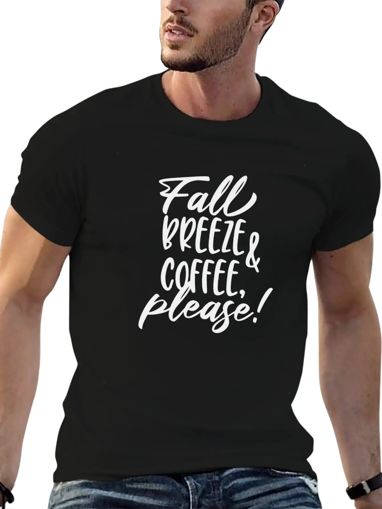 Fall Breeze And Coffee Please Typography Essential Unisex Summer Tee – Soft Cotton Casual Fit