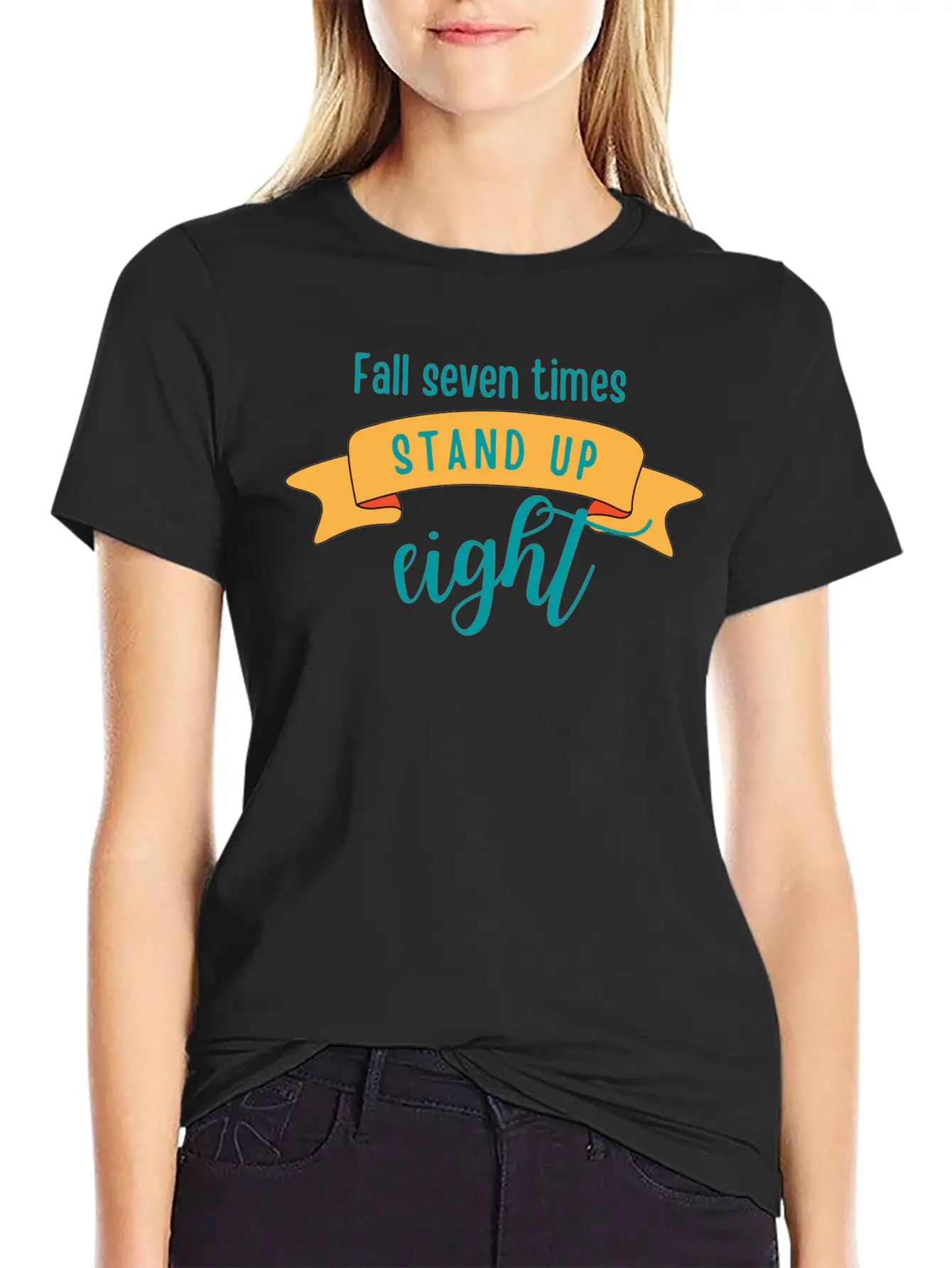 FALL SEVEN TIMES STAND UP EIGHT Stylish Everyday T-Shirt – Unisex Basic Cotton Tee