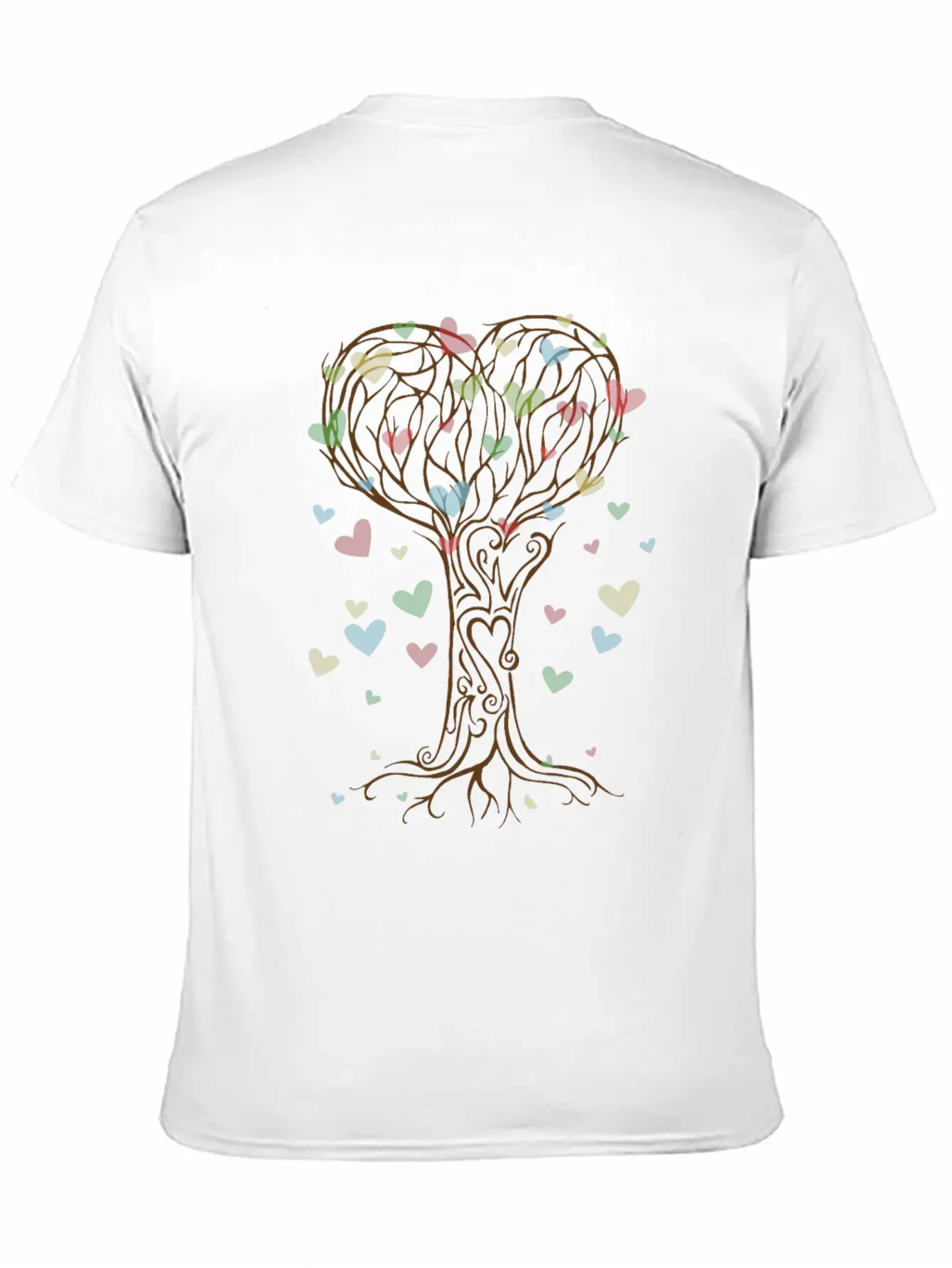 Falling Hearts Autumn Love Valentines Tree T-Shirt Unisex Short Sleeve Soft Cotton T-Shirt – Casual Everyday Wear