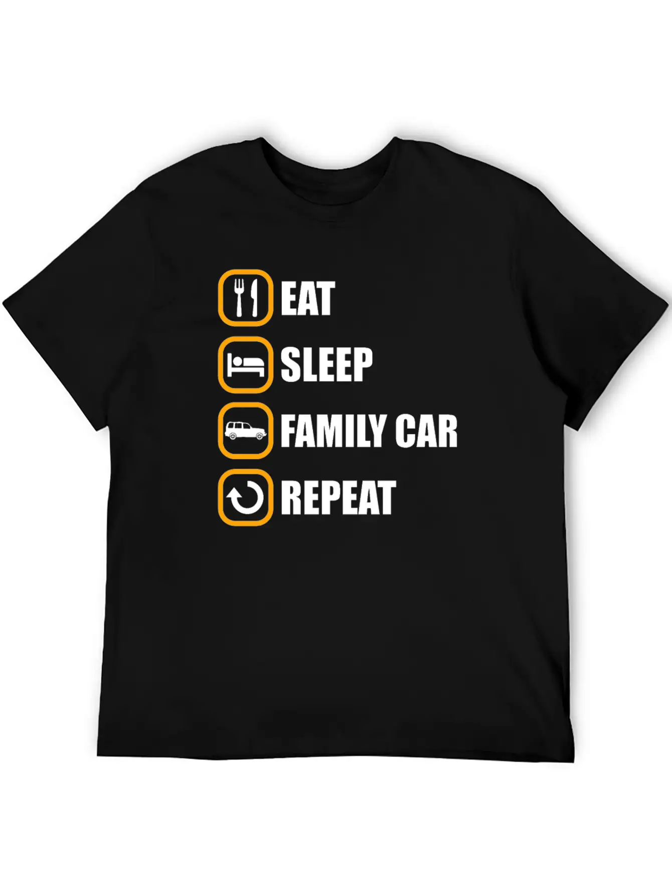 Familienauto Eat Sleep Repeat Comfortable Minimalist Graphic Tee – Summer Style Essential