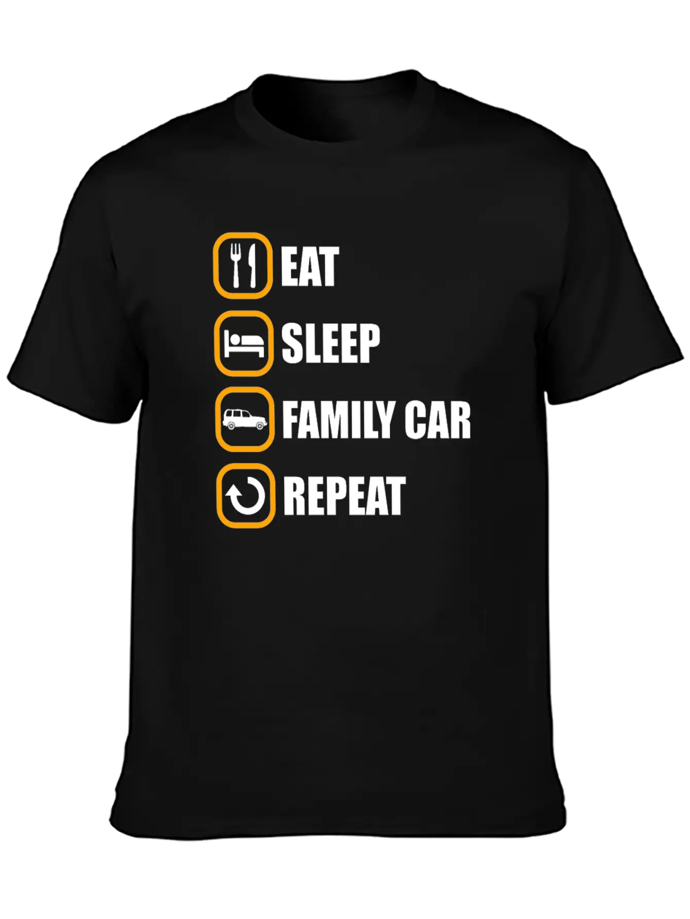Familienauto Eat Sleep Repeat Comfortable Minimalist Graphic Tee – Summer Style Essential