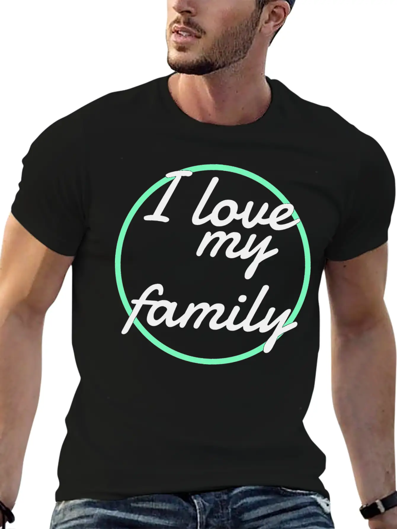 Family - I Love My Family Unisex Short Sleeve Soft Cotton T-Shirt – Casual Everyday Wear