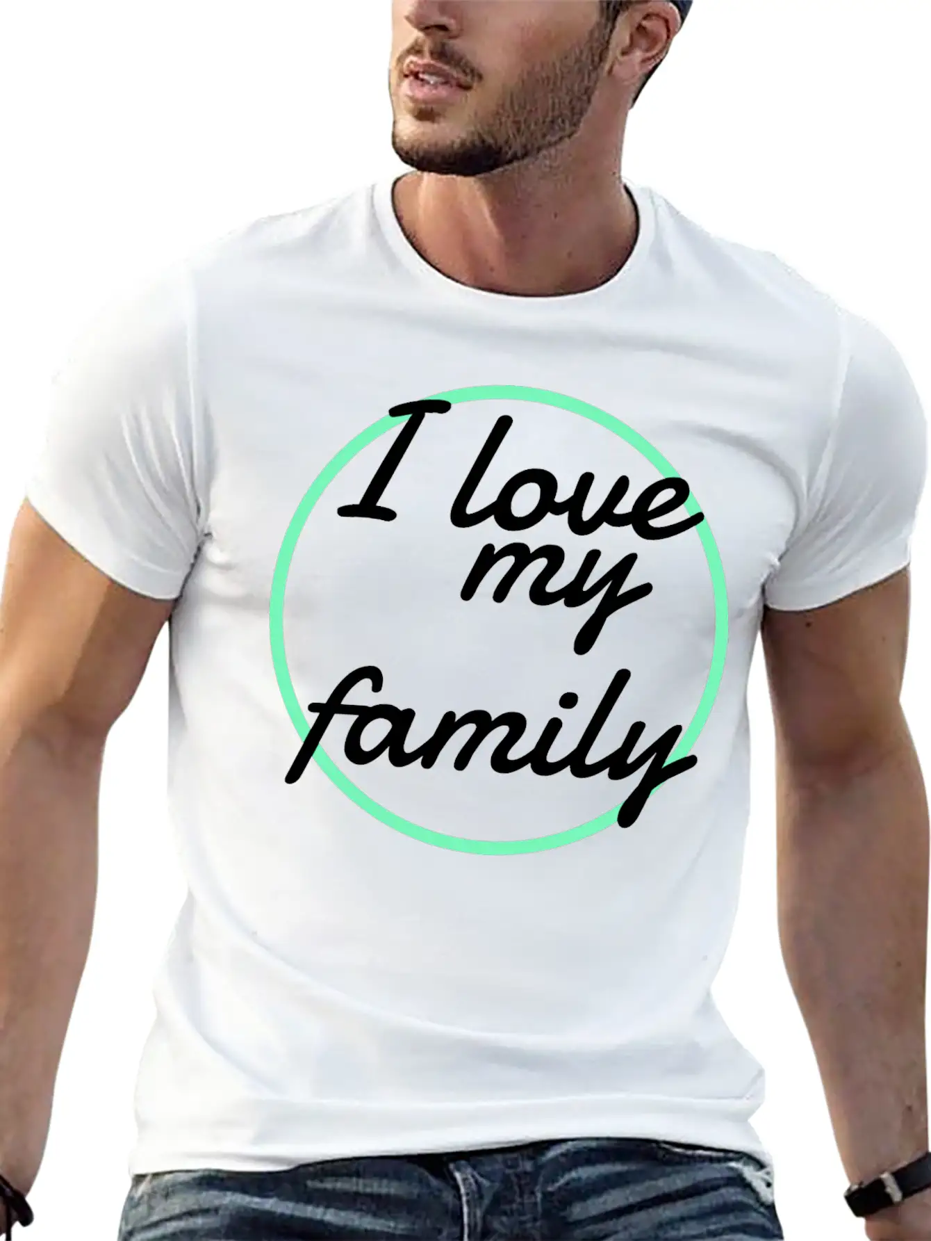 Family - I Love My Family Unisex Short Sleeve Soft Cotton T-Shirt – Casual Everyday Wear
