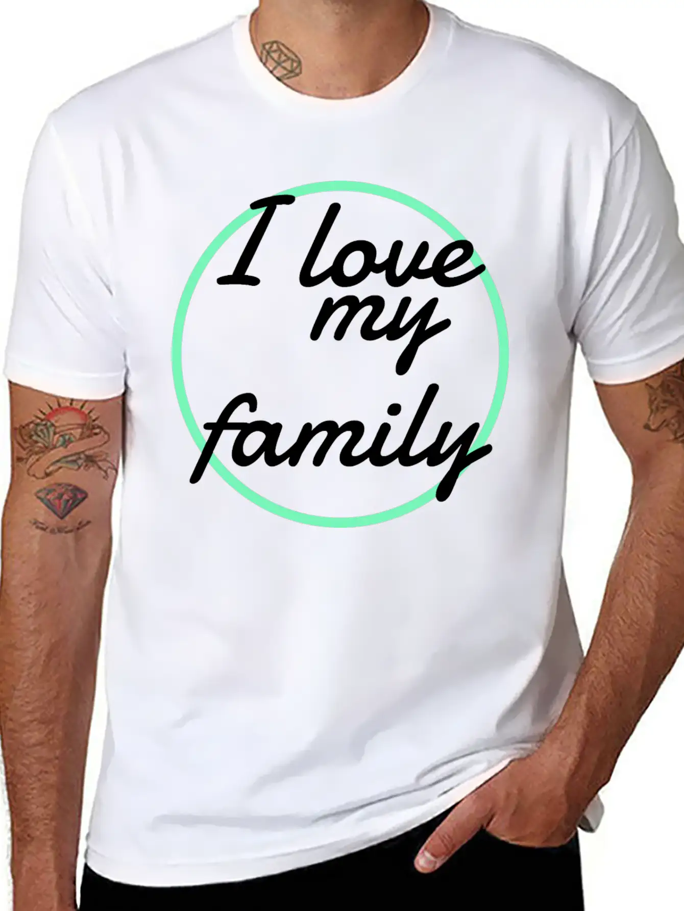 Family - I Love My Family Unisex Short Sleeve Soft Cotton T-Shirt – Casual Everyday Wear