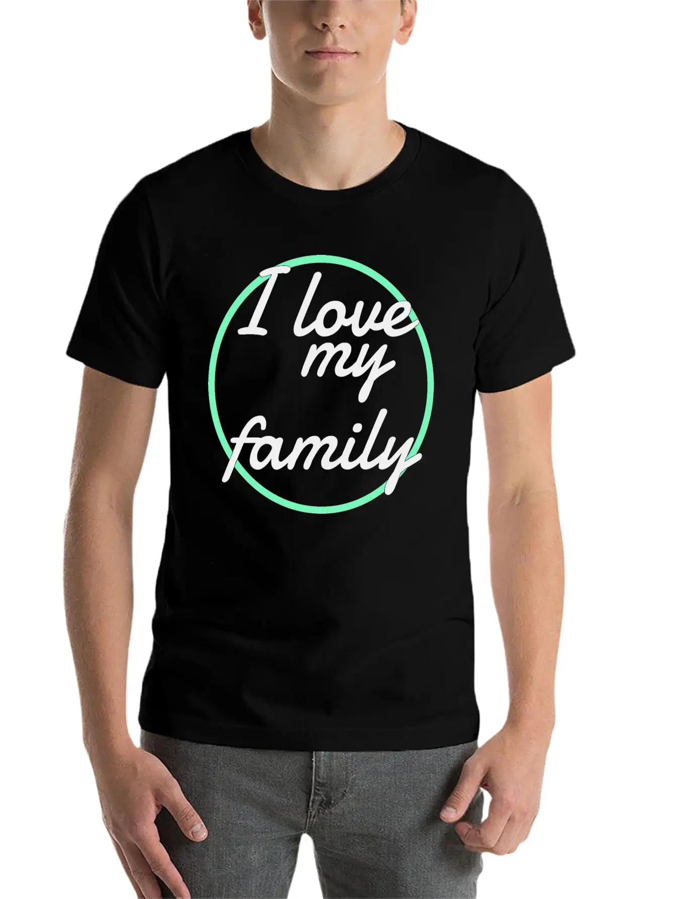 Family - I Love My Family Unisex Short Sleeve Soft Cotton T-Shirt – Casual Everyday Wear