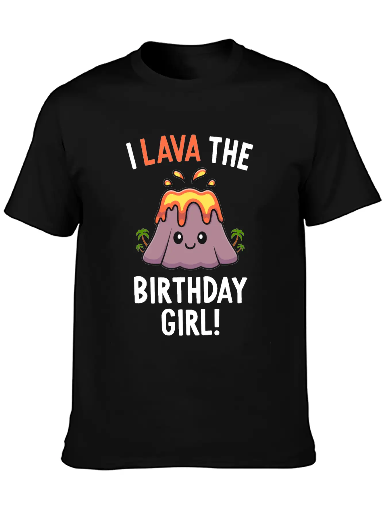 Family Volcano Birthday Party Lava Birthday Girl Stylish Everyday T-Shirt – Unisex Basic Cotton Tee