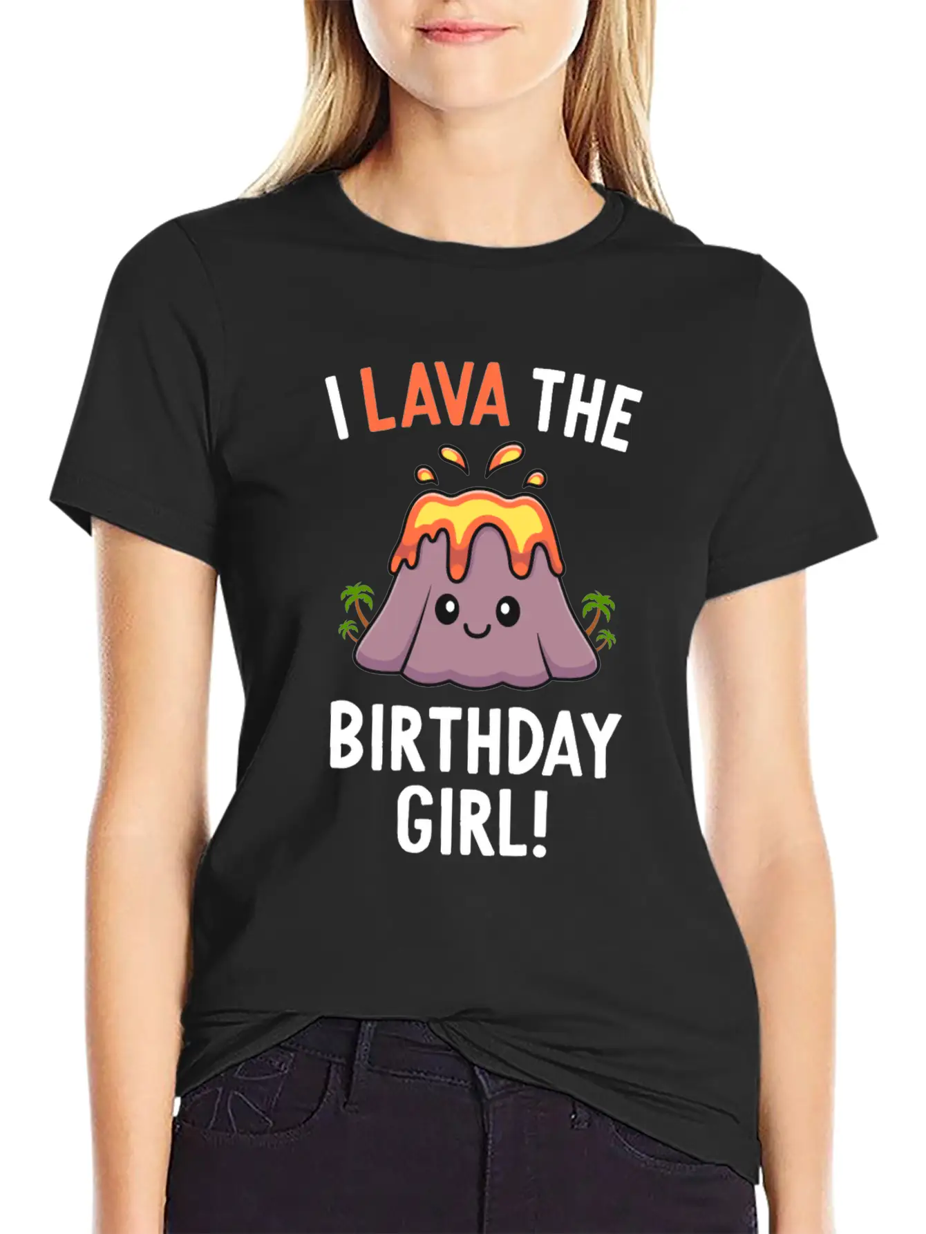 Family Volcano Birthday Party Lava Birthday Girl Stylish Everyday T-Shirt – Unisex Basic Cotton Tee