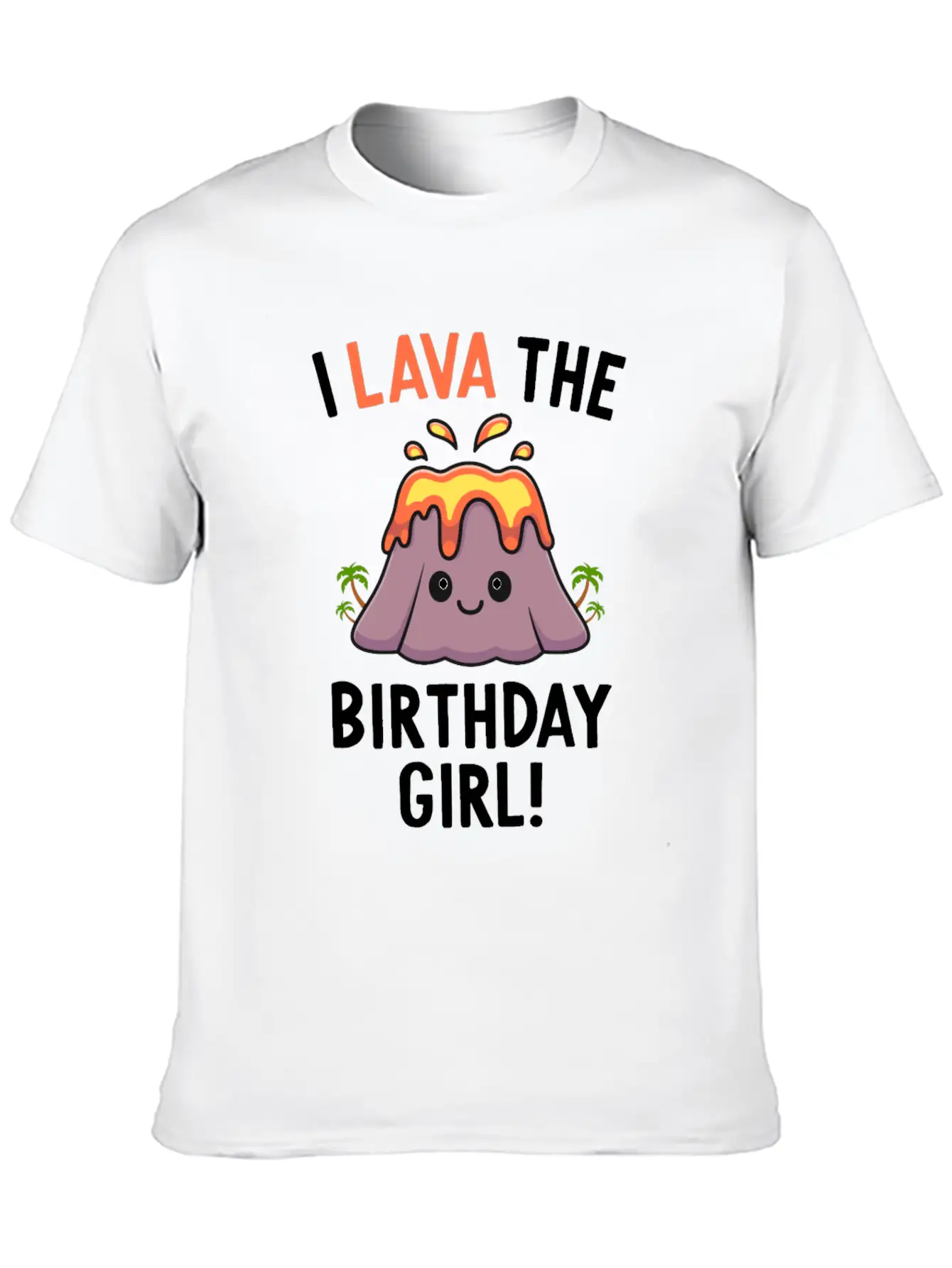 Family Volcano Birthday Party Lava Birthday Girl Stylish Everyday T-Shirt – Unisex Basic Cotton Tee
