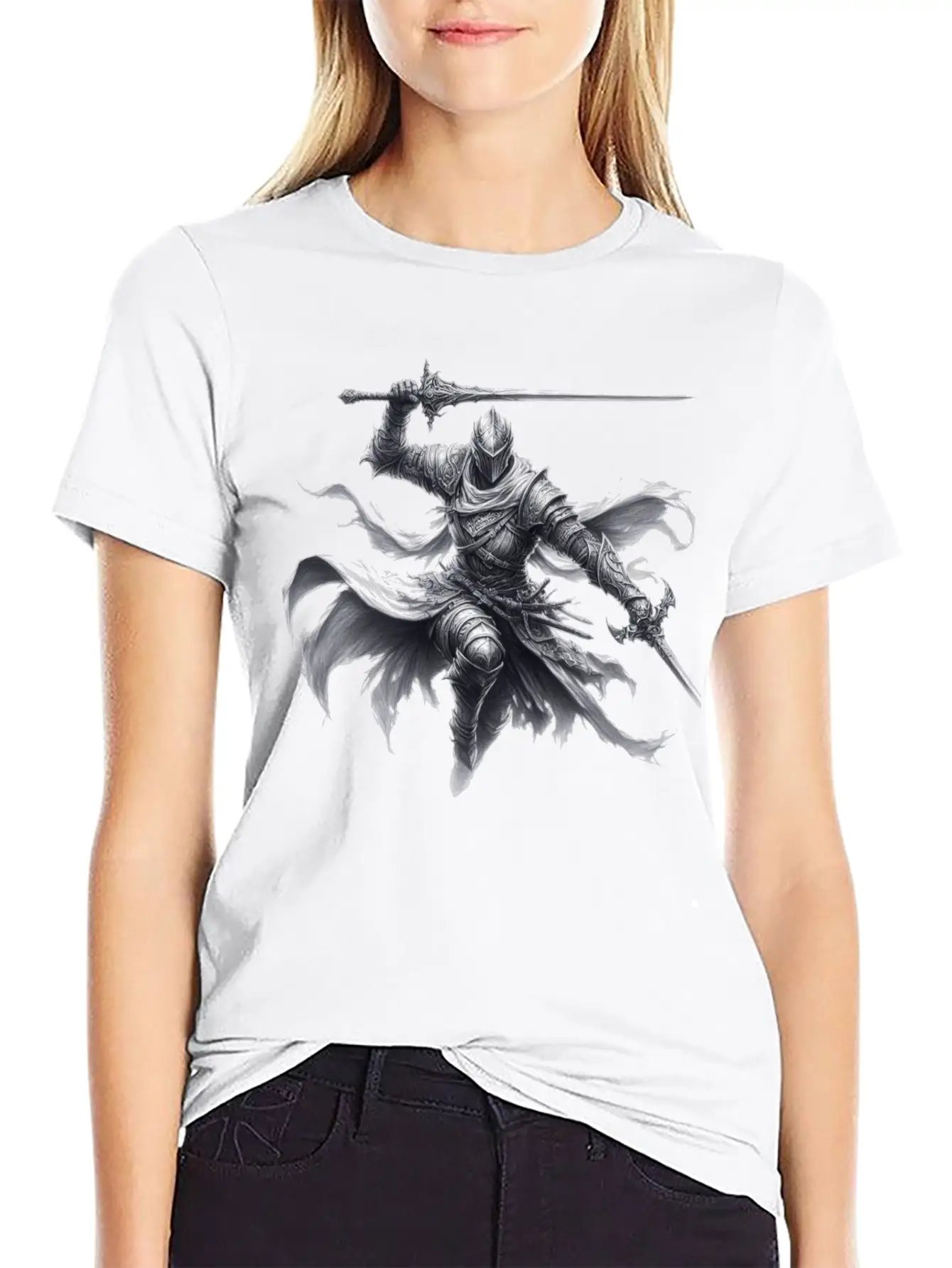 Fantasy Drawing Of A Warrior Art 3 Timeless Short Sleeve Tee – Comfy And Minimalist Design