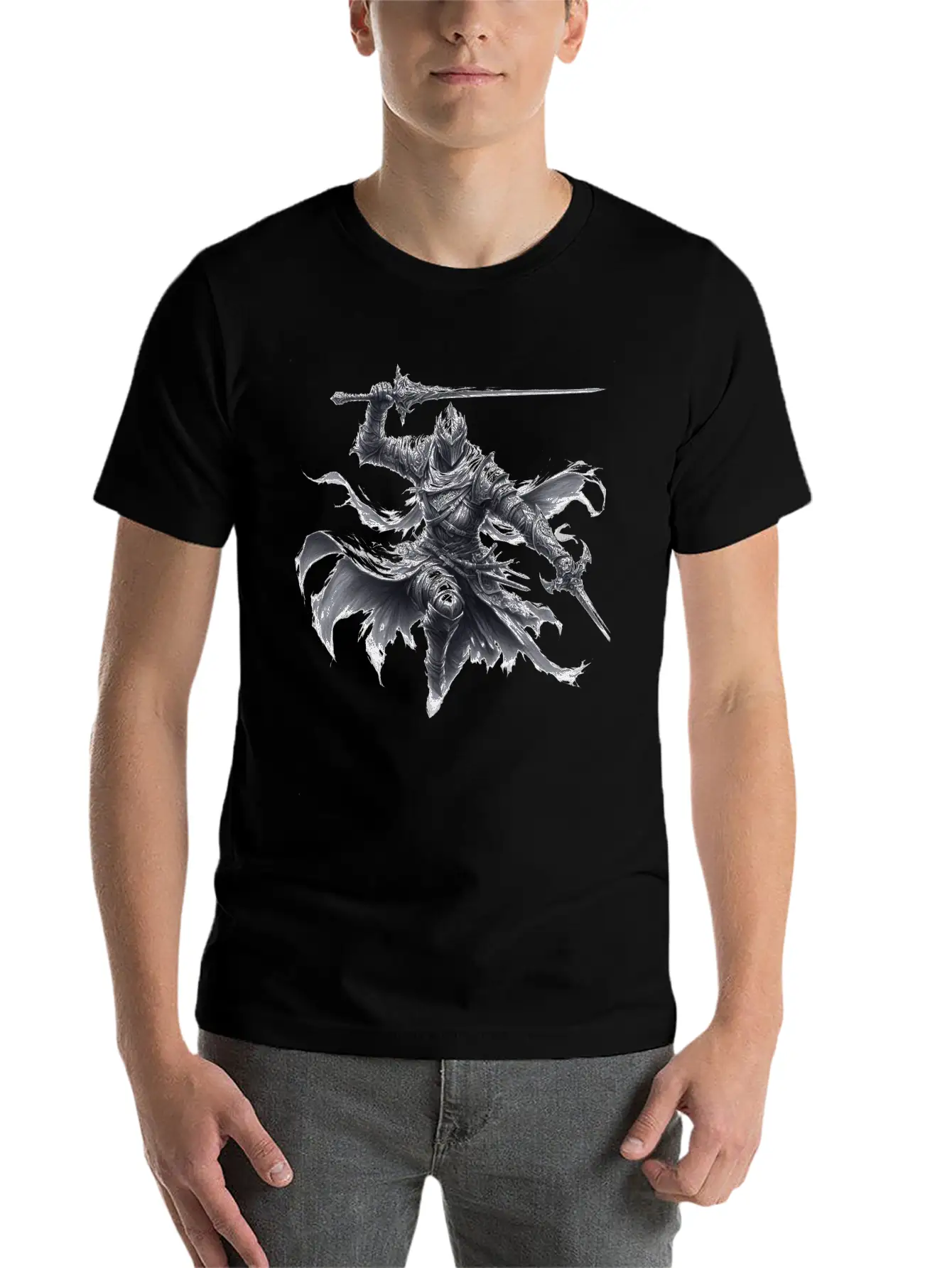 Fantasy Drawing Of A Warrior Art 3 Timeless Short Sleeve Tee – Comfy And Minimalist Design