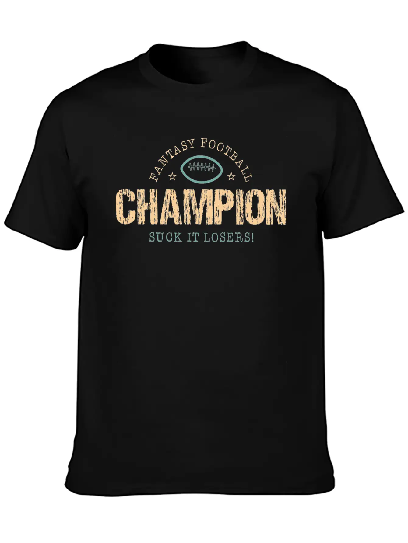 Fantasy Football Champion Suck It Losers Trophy Unisex Short Sleeve Soft Cotton T-Shirt – Casual Everyday Wear