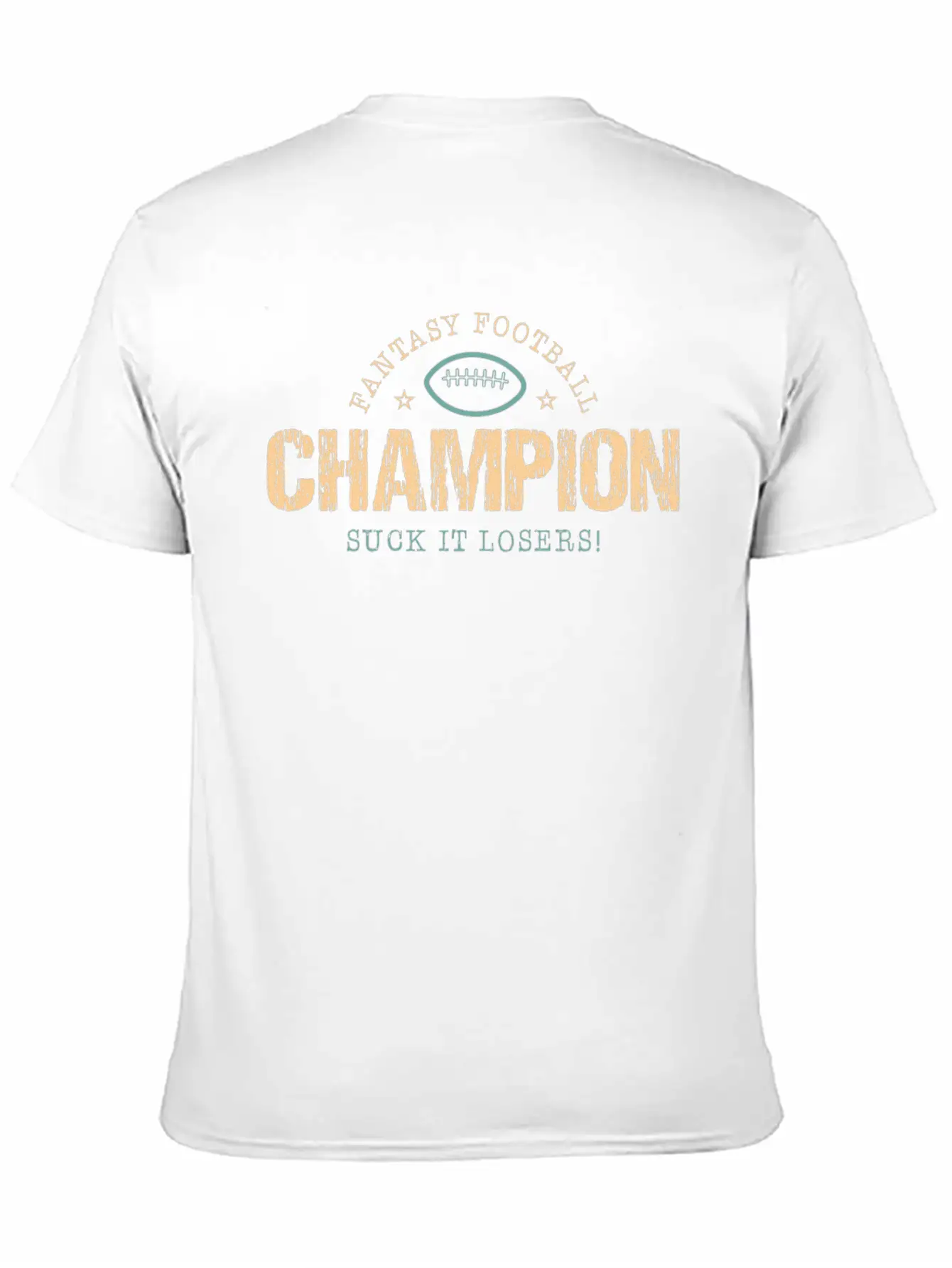 Fantasy Football Champion Suck It Losers Trophy Unisex Short Sleeve Soft Cotton T-Shirt – Casual Everyday Wear