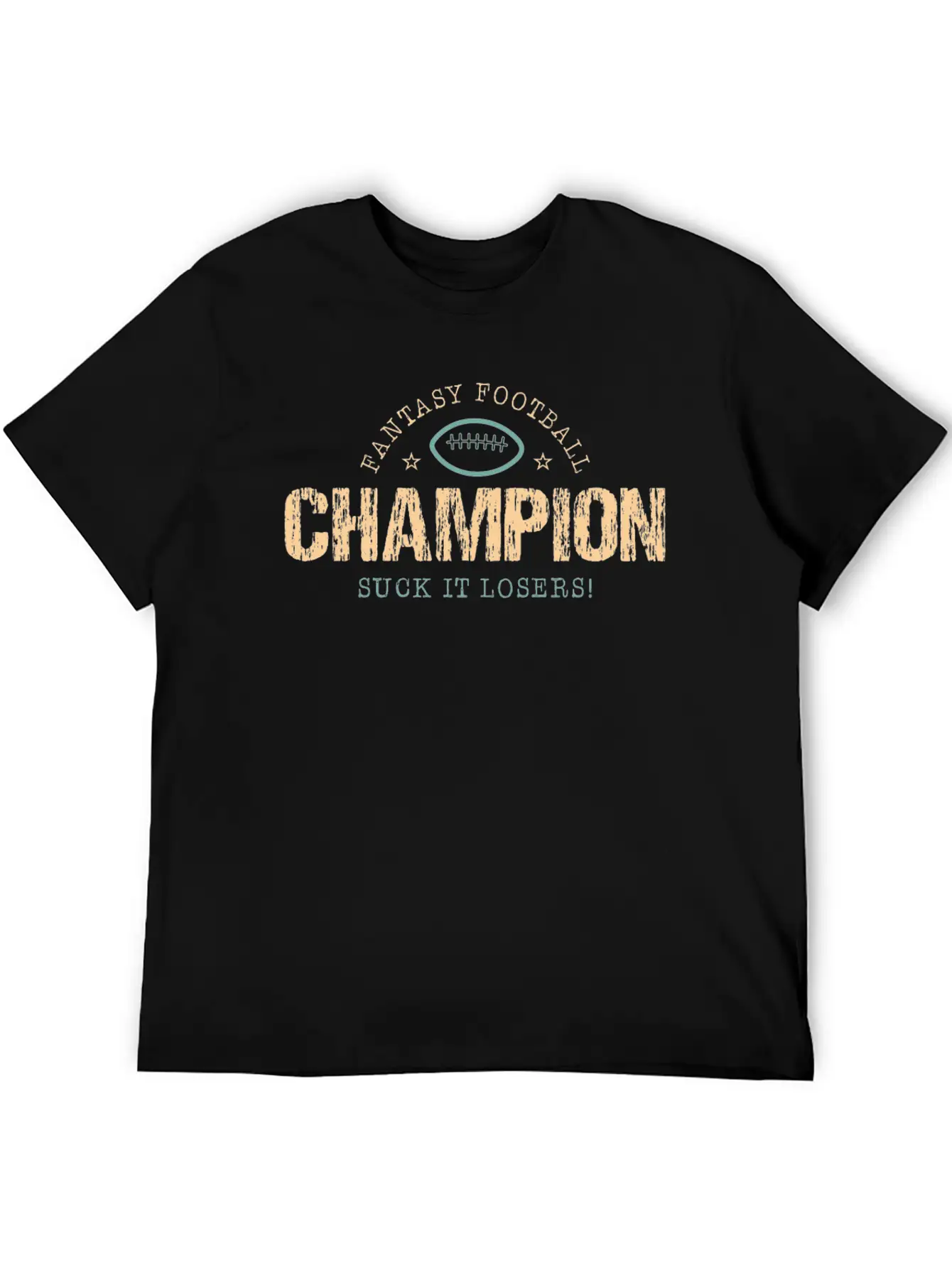Fantasy Football Champion Suck It Losers Trophy Unisex Short Sleeve Soft Cotton T-Shirt – Casual Everyday Wear